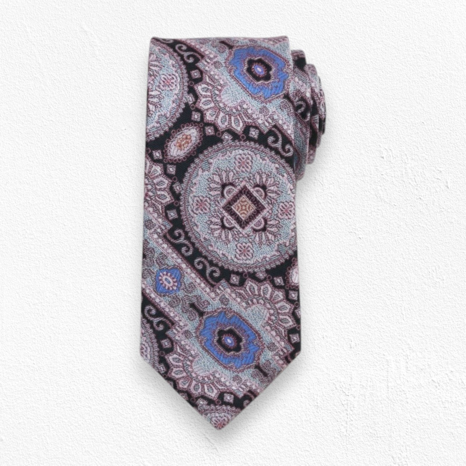 Vintage Vintage Black Red Medallion Neck Tie Size ONE SIZE - 1 Thumbnail