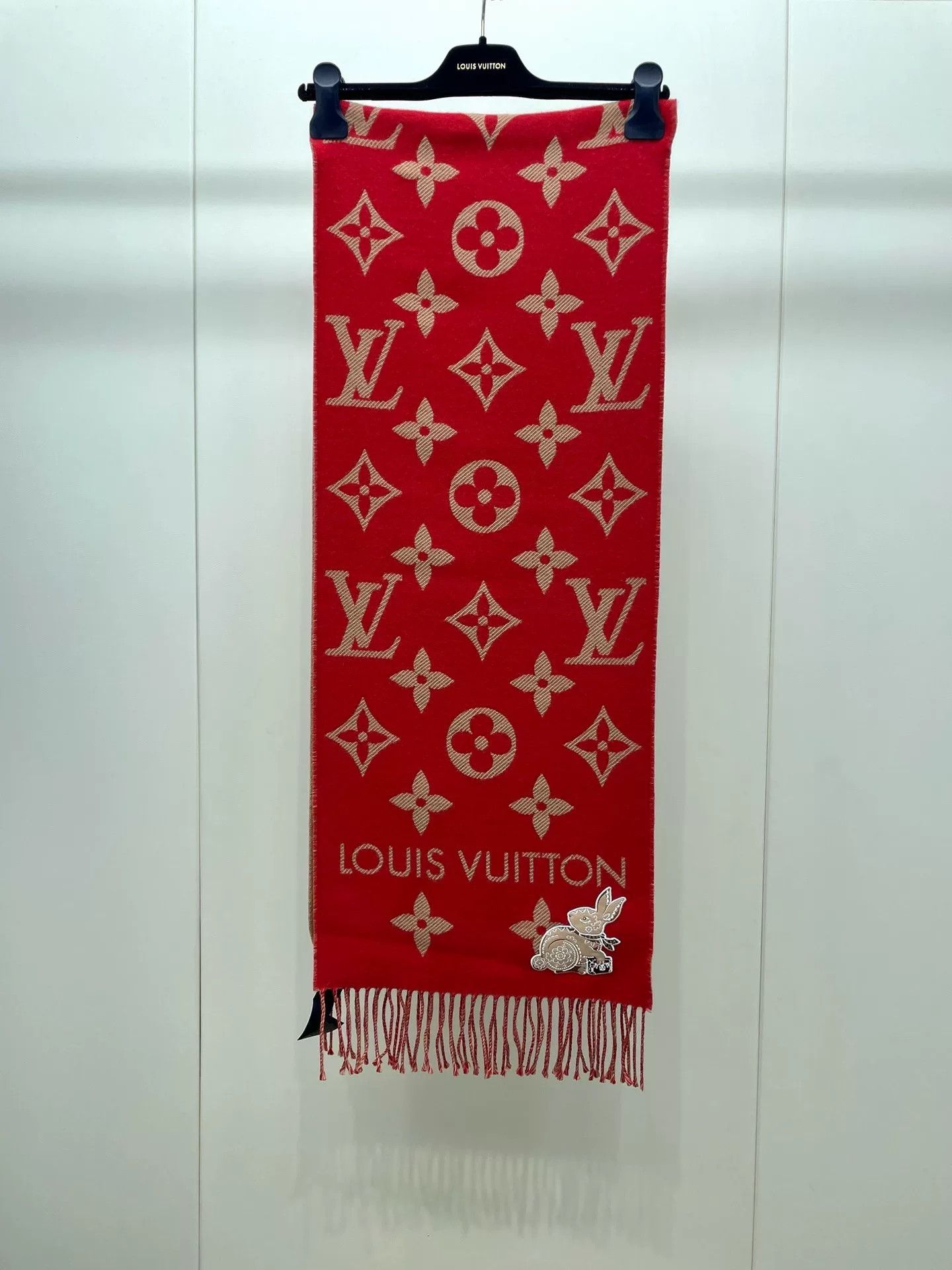 Louis Vuitton LV Rabbit Year Full Logo Red Scarf Size ONE SIZE - 1 Thumbnail