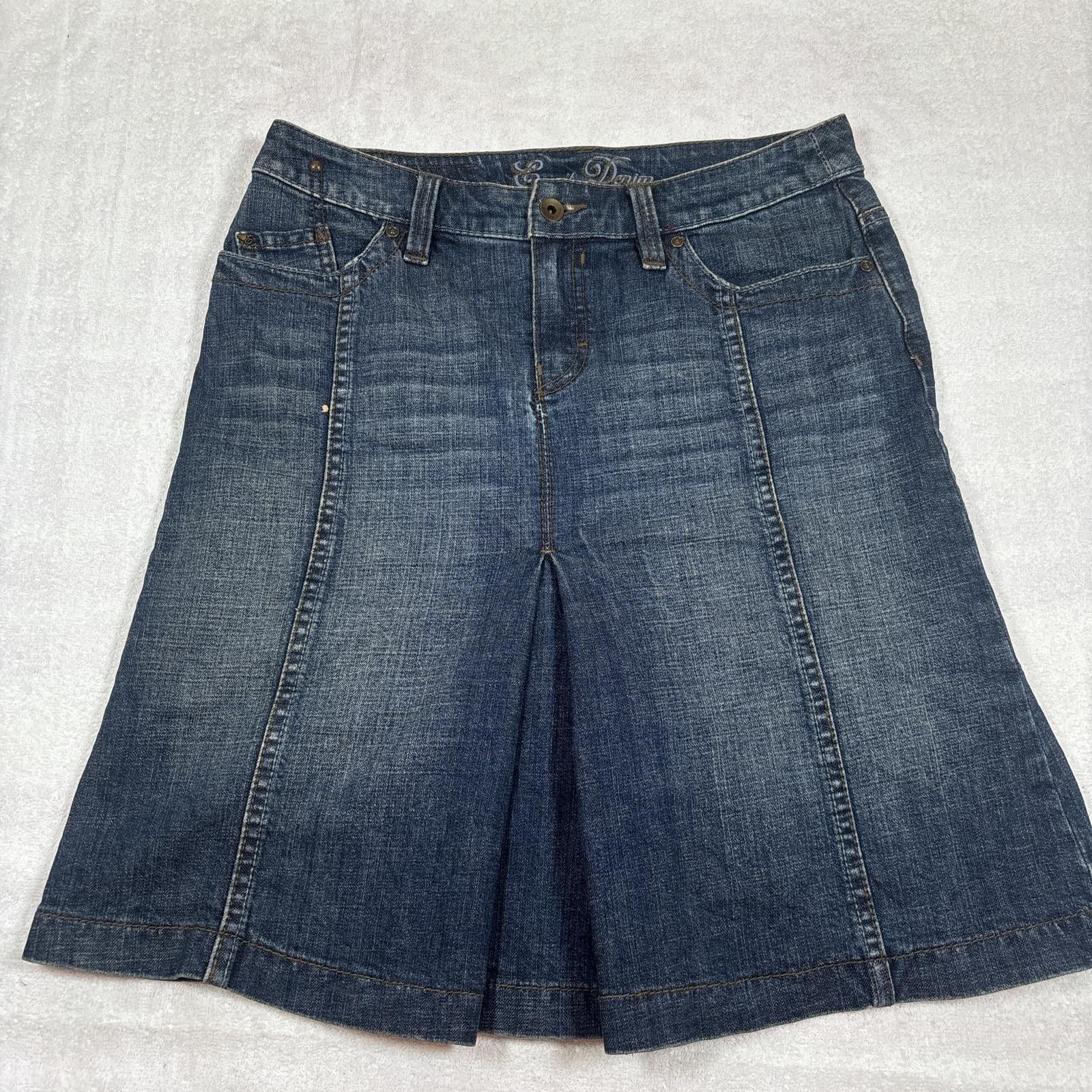 Esprit vintage denim low rise midi skirt Size 30" / US 8 / IT 44 - 1 Thumbnail