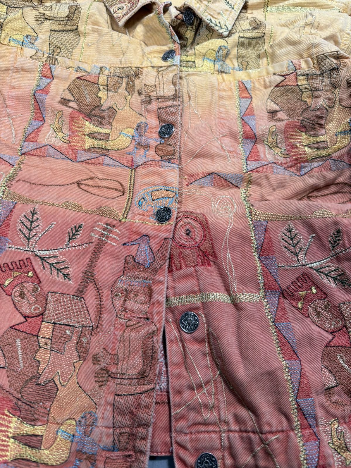Other Insane Vintage Denim Jacket Pattern Rainbow Cropped Size US S / EU 44-46 / 1 - 4 Thumbnail