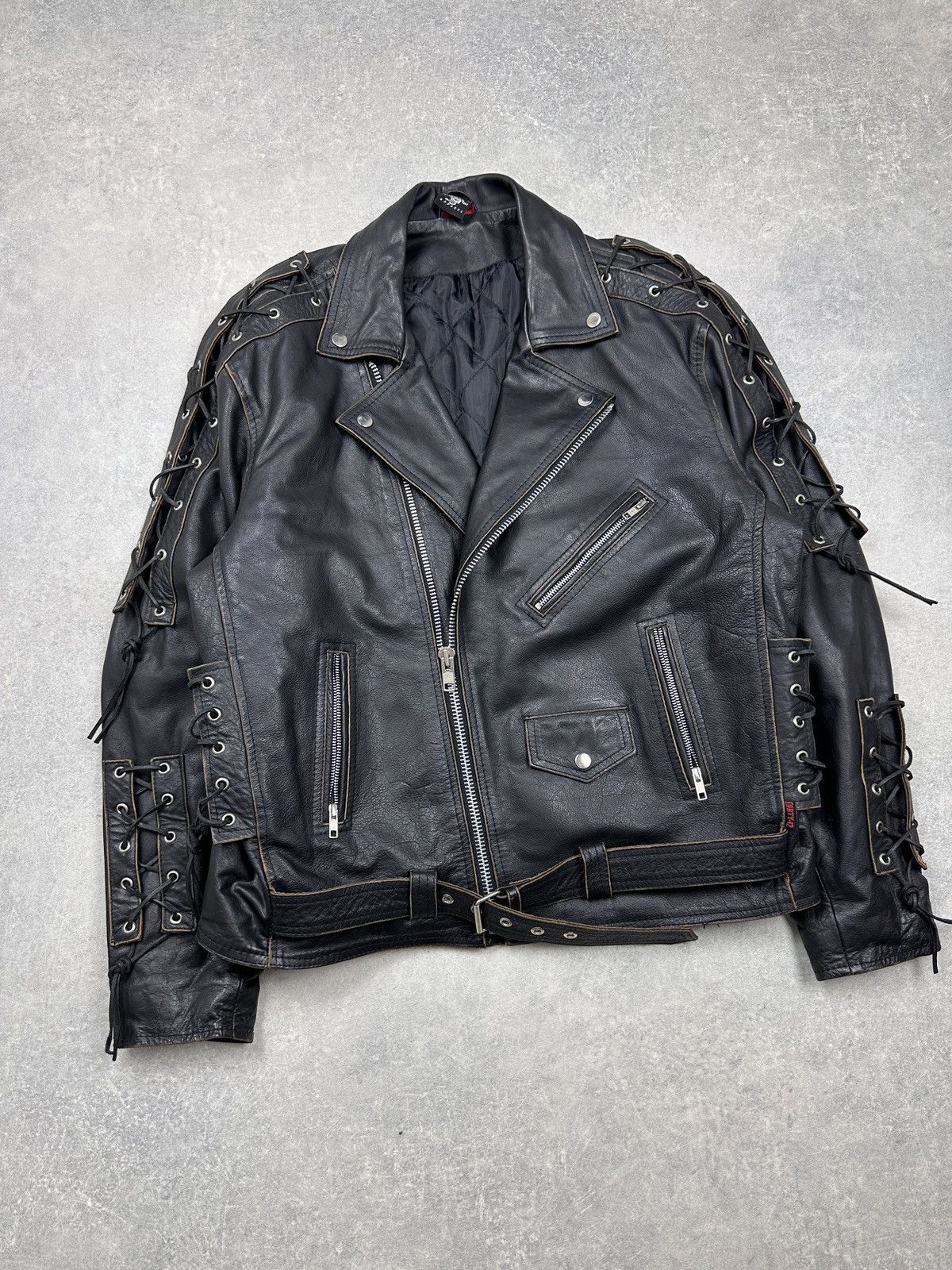 Japanese Brand × Vintage Vintage Leather Biker Jacket Eagle Embroidery Dirty-12 Size US XL / EU 56 / 4 - 3 Thumbnail