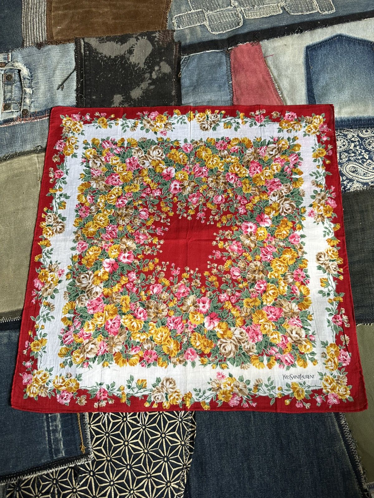 Vintage Vintage YSL Handkerchief/ Neckerchief/ Bandana Size ONE SIZE - 2 Thumbnail