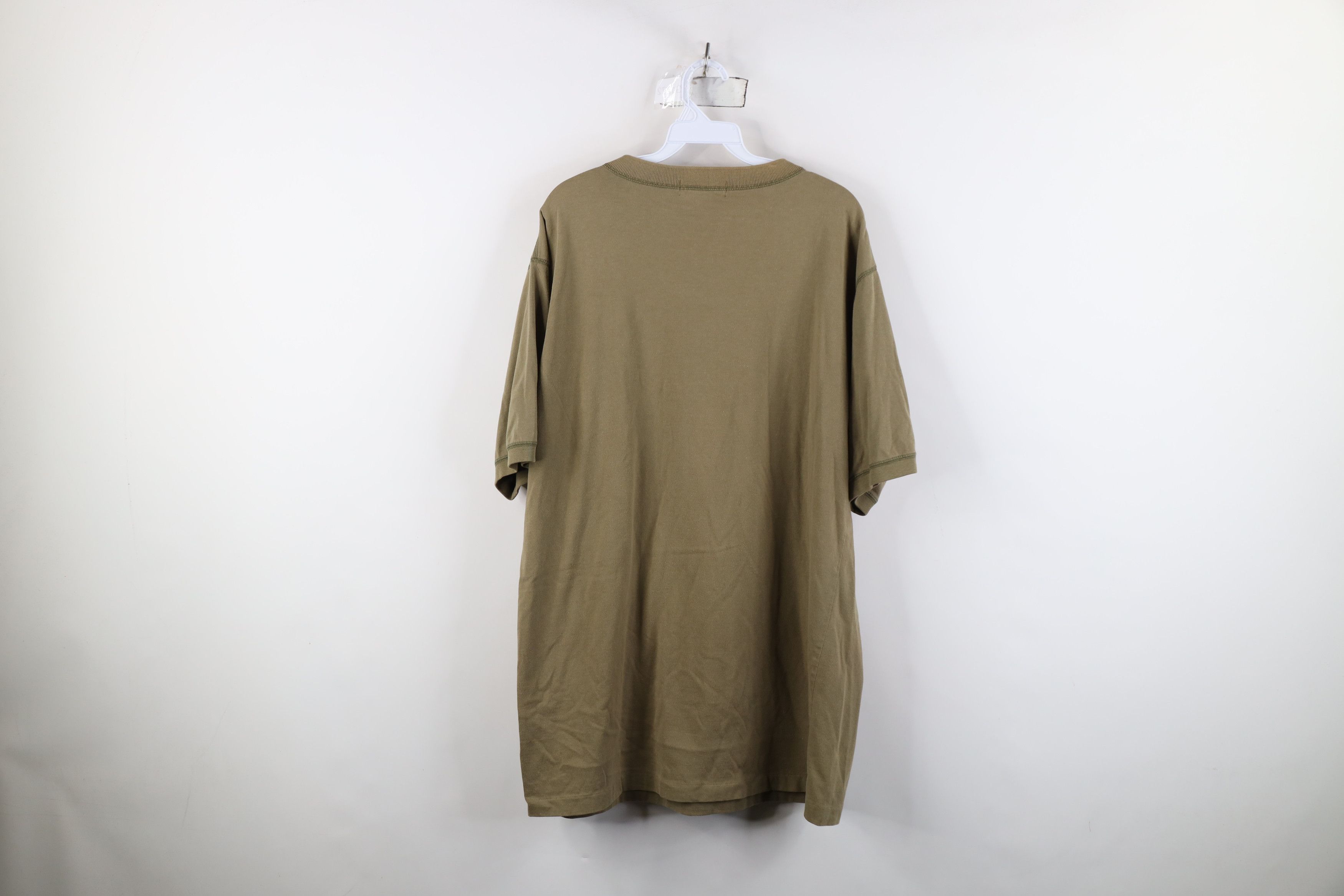 Vintage Vintage 90s Streetwear Blank Ringer Henley T-Shirt Green Size US L / EU 52-54 / 3 - 11 Thumbnail