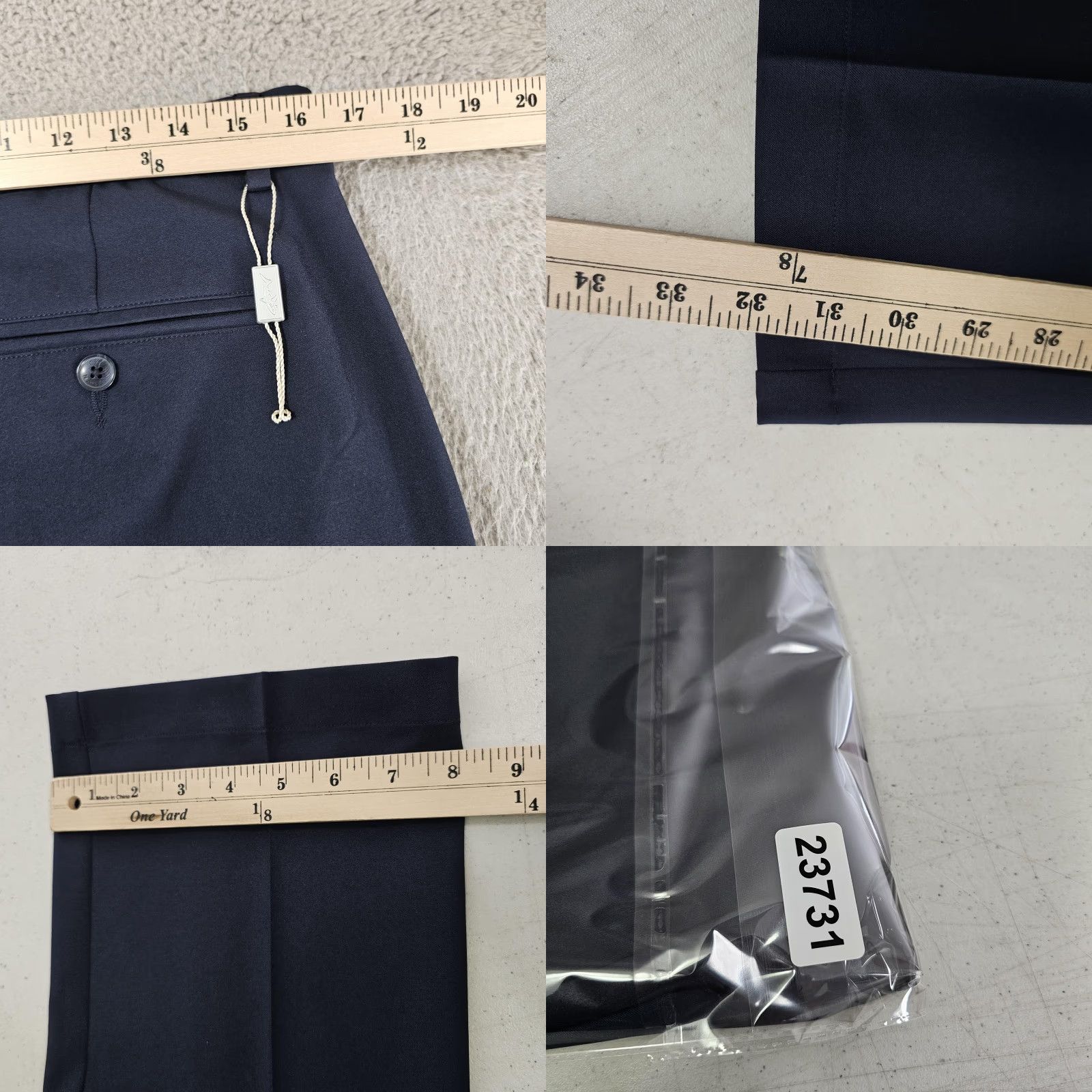 Vintage Greg Norman Mens Dress Pants 33x32 Blue Flat Front Stretch Business Casual 90% Polyester 10% Spandex Size US 32 / EU 48 - 8 Thumbnail