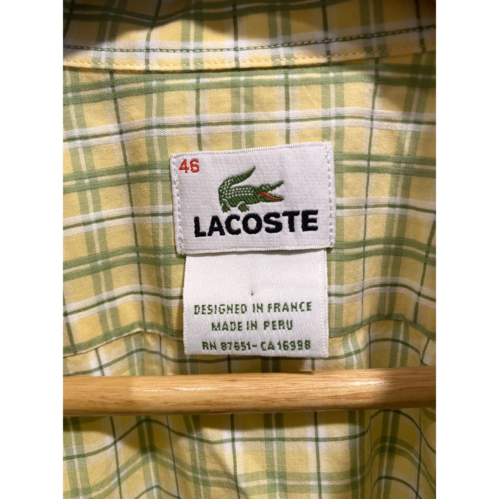 Izod IZOD Button-Down Shirt Mens XL Check Long Sleeve Green Yellow Cotton Regular 46/XL 32” collar to hem Size US XL / EU 56 / 4 - 5 Thumbnail