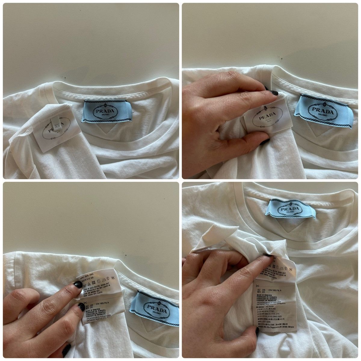 Prada Prada 2021SS White Back Triangle Logo Short Sleeve Tee Size XS / US 0-2 / IT 36-38 - 8 Thumbnail