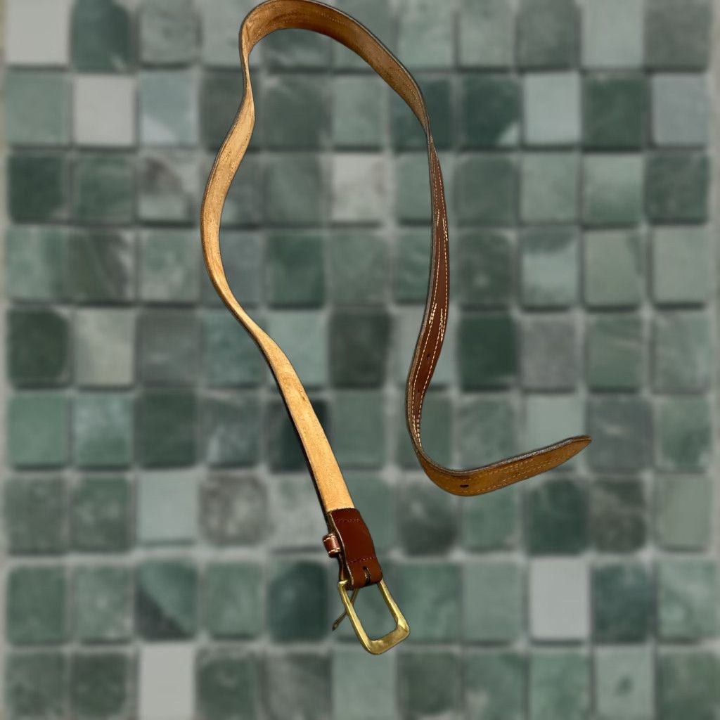 Vintage VINTAGE Leather Belt 40-100 Brown Made in Uruguay Men One Size Leather Adjustable Buckle Casual Belt Size ONE SIZE - 1 Thumbnail