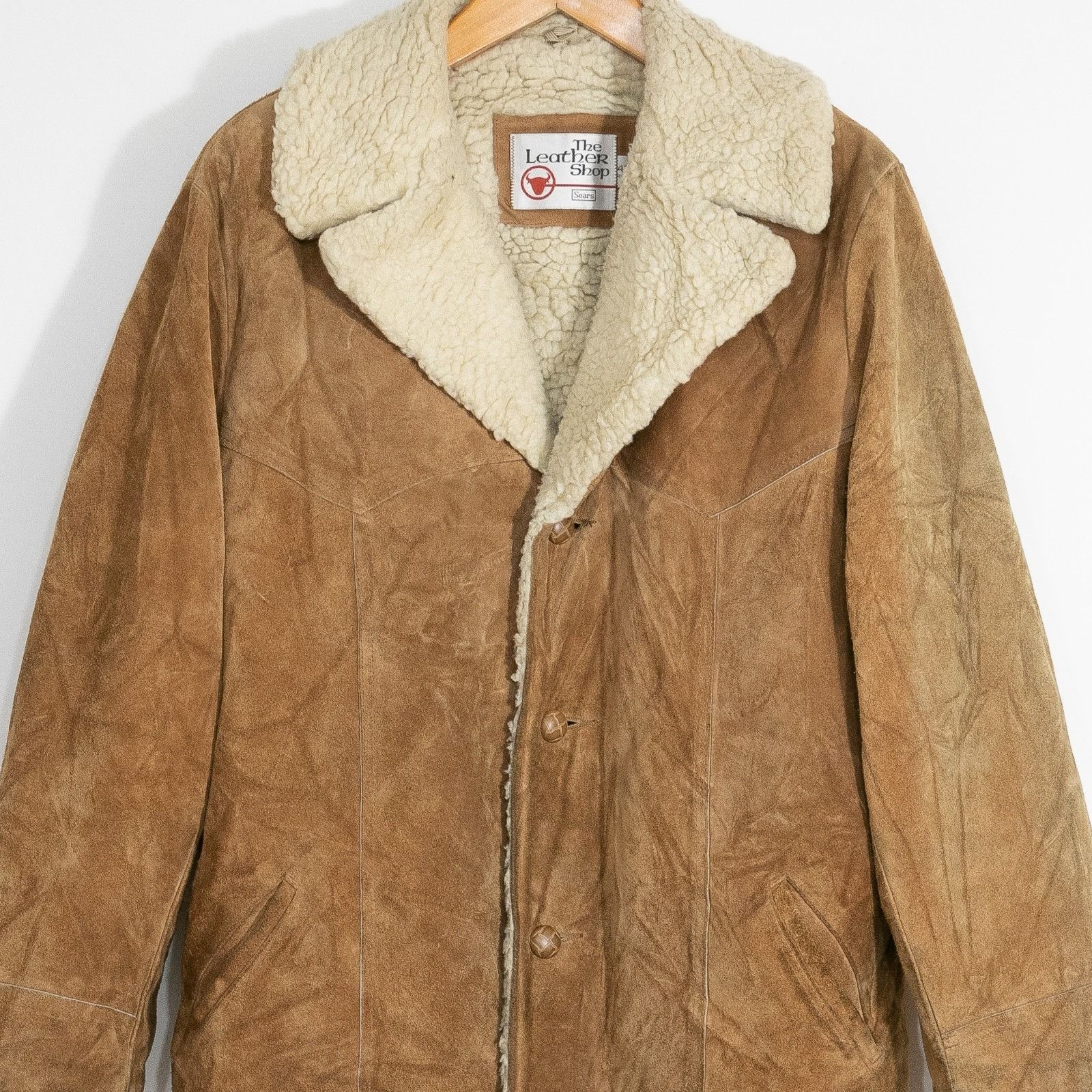 Sears Vintage Sears Leather Shop Suede Rancher Coat Jacket Mens 42 Size US XL / EU 56 / 4 - 2 Thumbnail