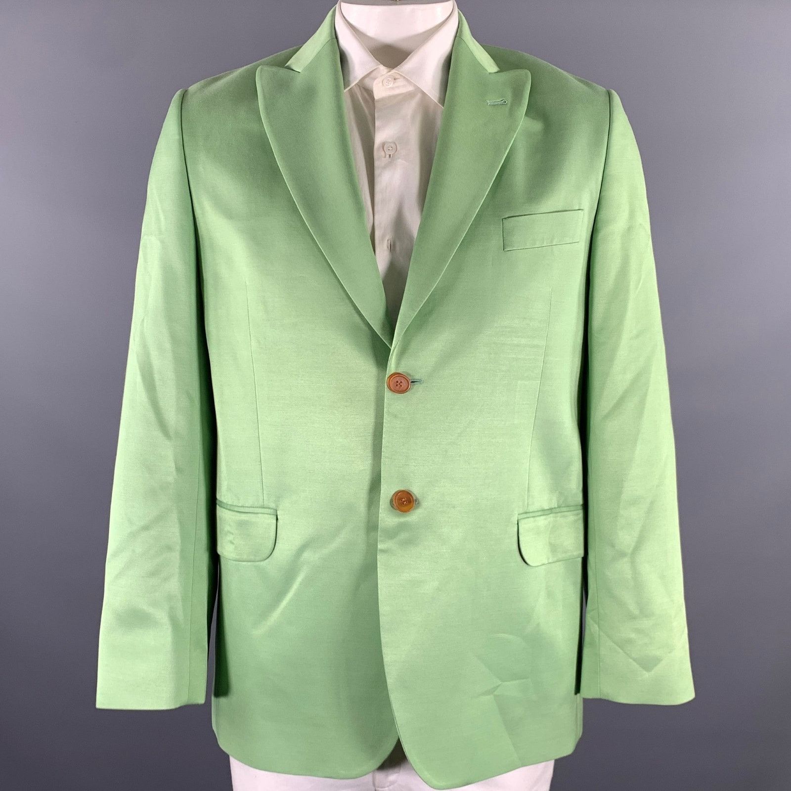 Acne Studios ACNE STUDIOS 42 Green Lime Viscose Blend Peak Lapel SC Size 42R - 1 Thumbnail