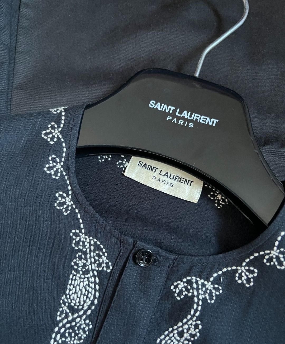 Saint Laurent Paris Saint Laurent Arabesque totem linen shirt-2505 Size US L / EU 52-54 / 3 - 2 Thumbnail