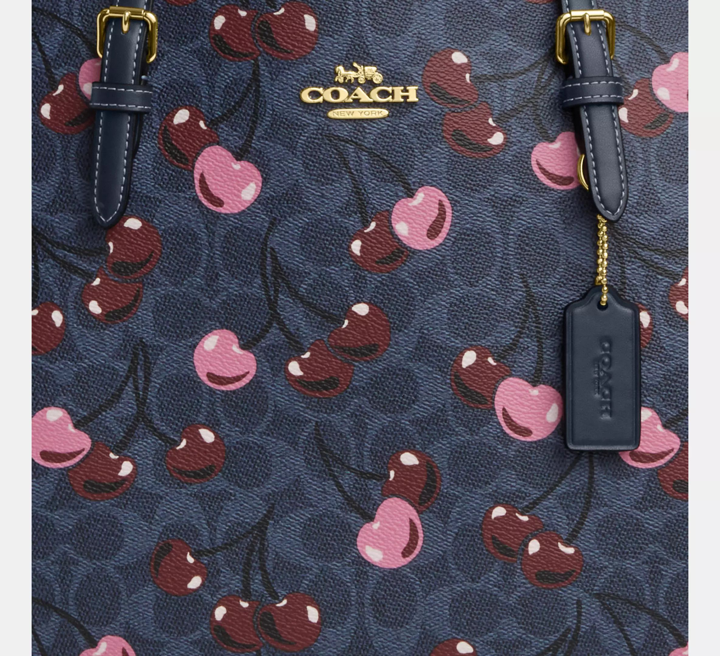 Coach Mollie Tote In Signature Canvas With Cherry Print CAA73 Size ONE SIZE - 10 Thumbnail