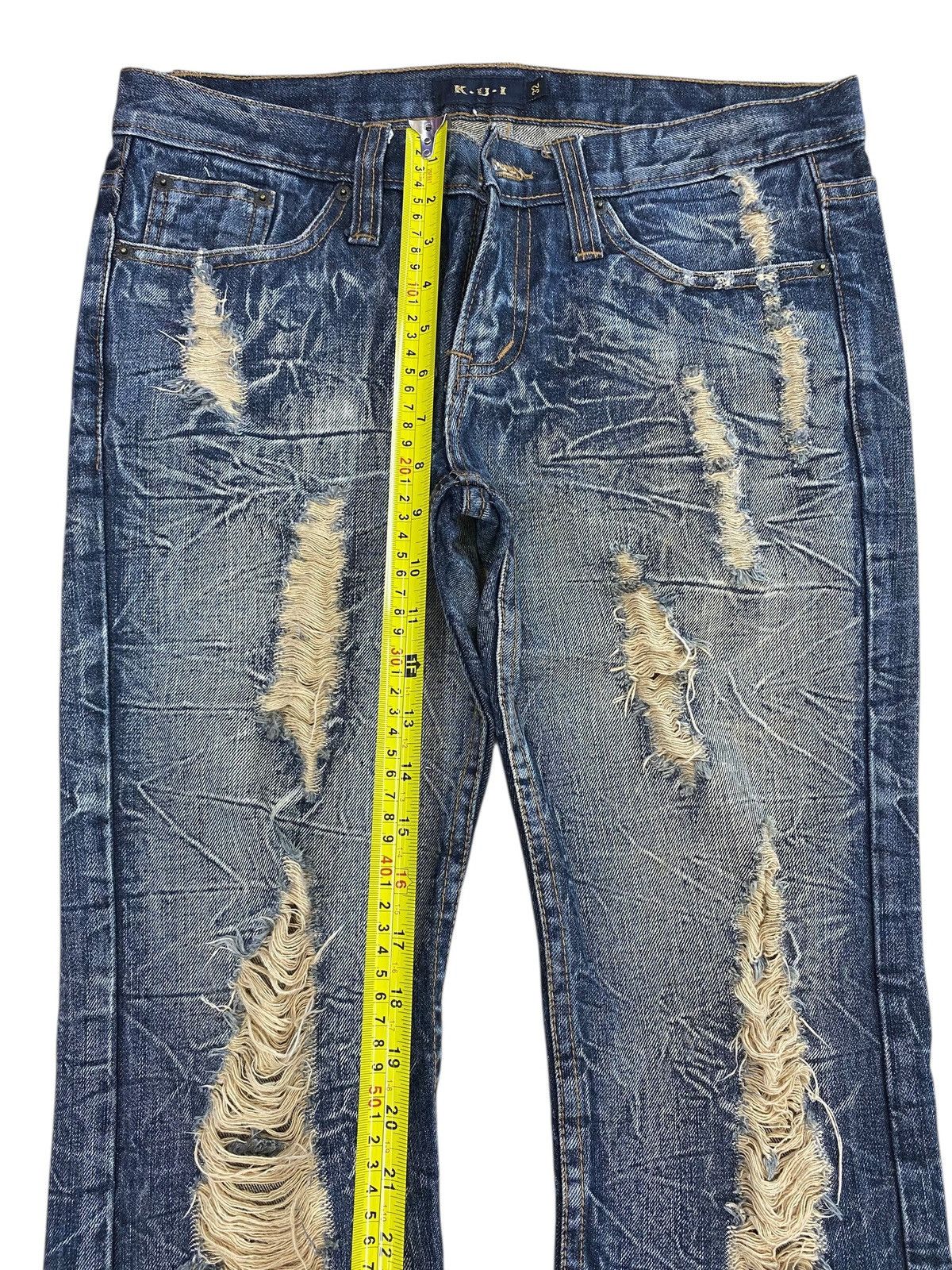 Japanese Brand Japanese Brand Thunder Wash Distressed Style Flare Jeans Size US 33 - 6 Thumbnail