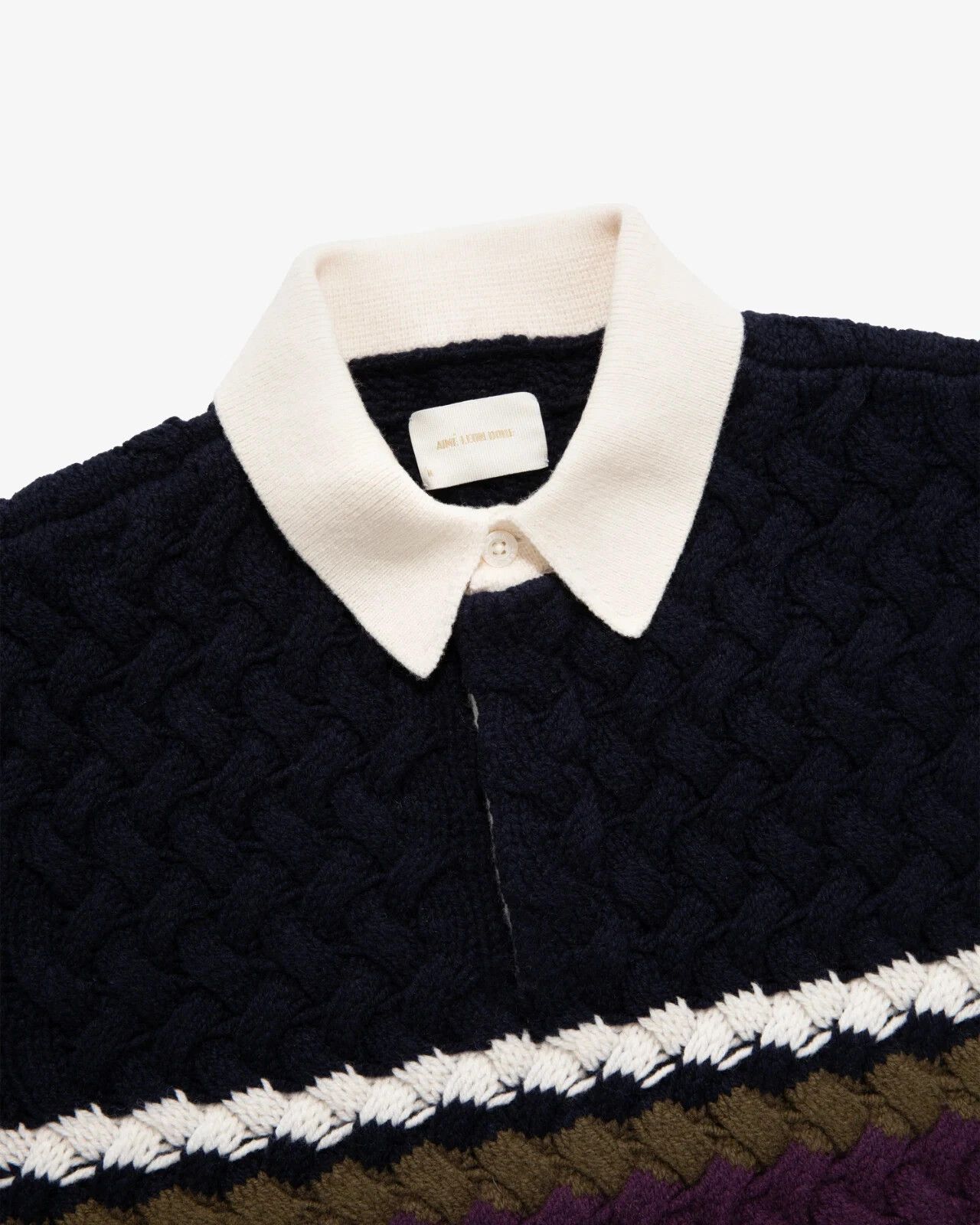 Aime Leon Dore Aime Leon Dore Basketweave Knit Rugby size MEDIUM Size US M / EU 48-50 / 2 - 9 Thumbnail