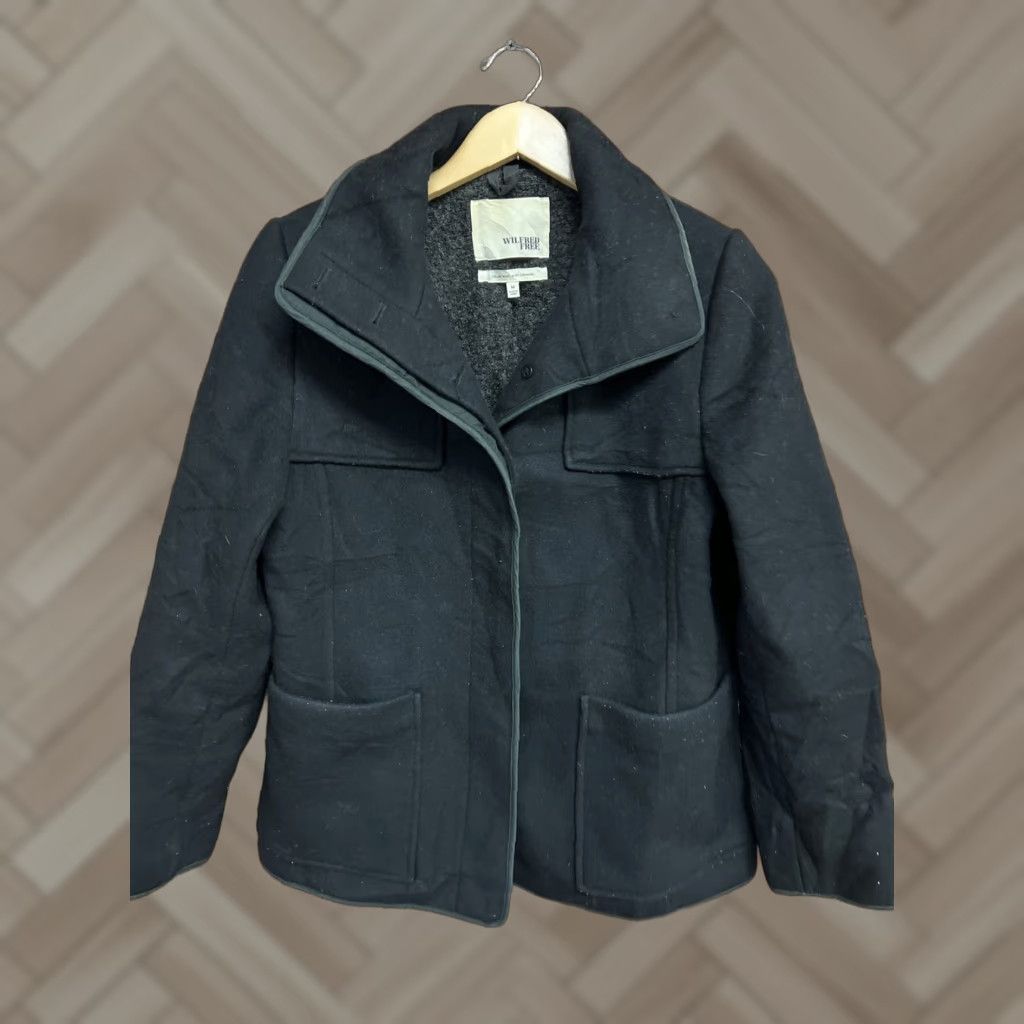 Aritzia Wilfred Free Womens Black Wool Cashmere Peacoat Coat M Black Womens Pea Coat - this item?
