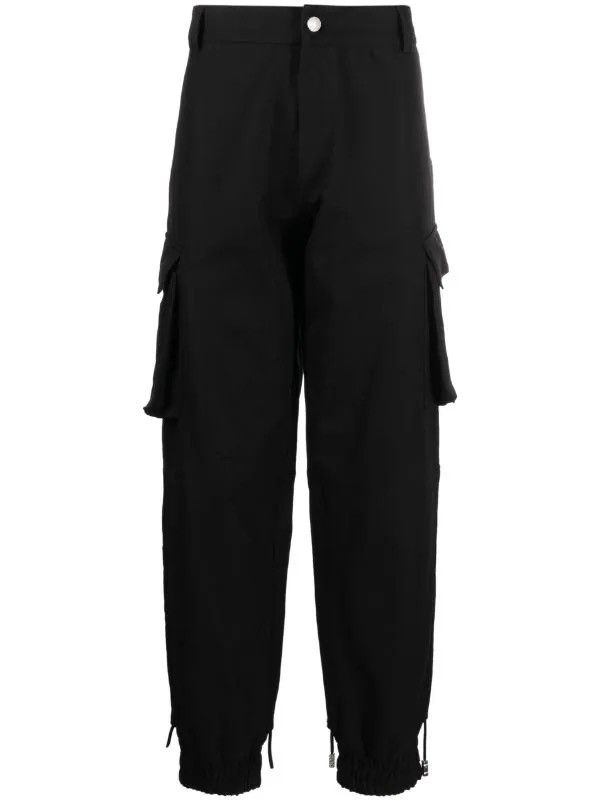GCDS !DS! AW22 GCDS Logo Patch Cargo Black Pants Size US 32 / EU 48 - 2 Thumbnail