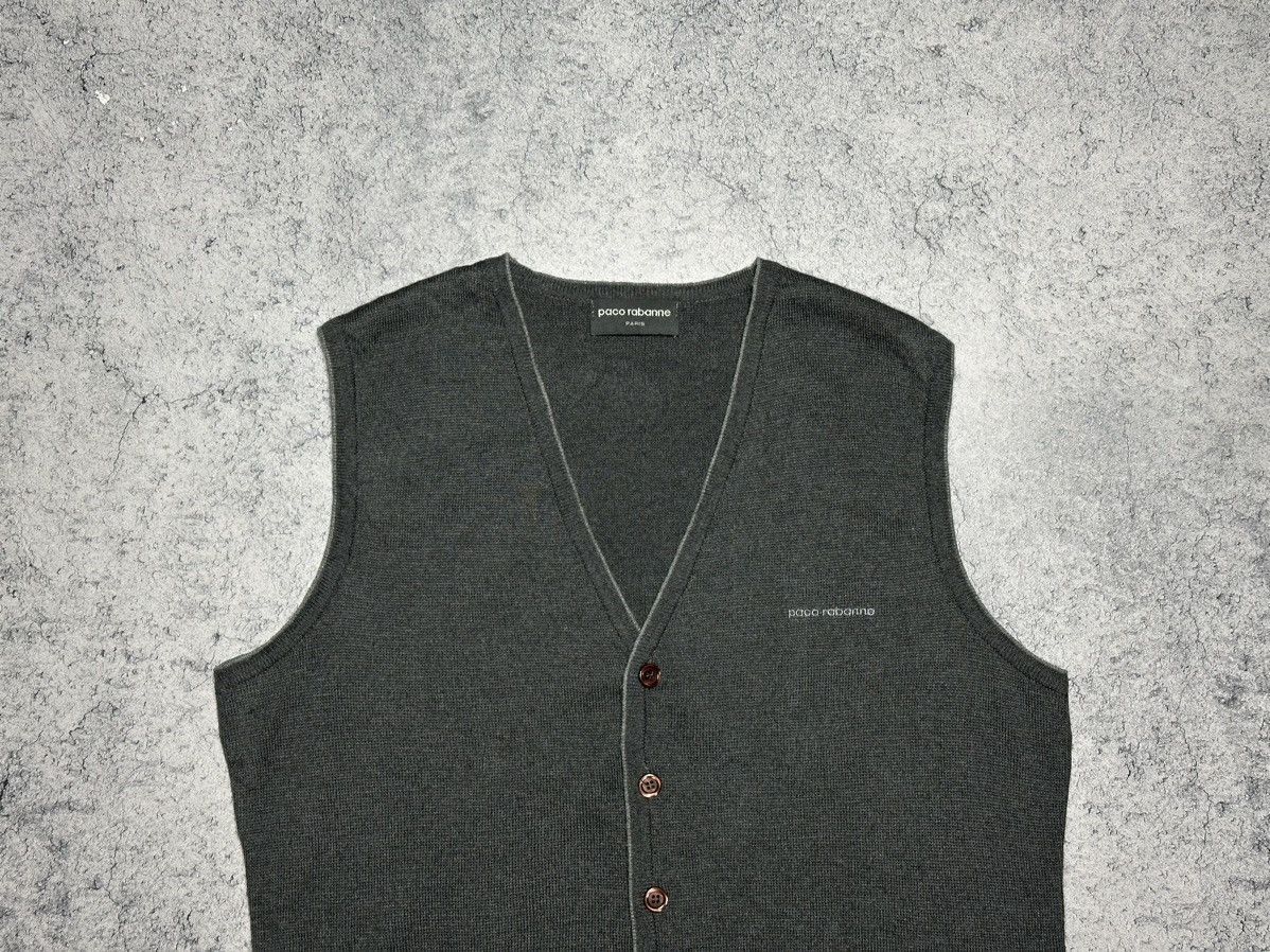 Vintage Vintage 90s Paco Rabanne Paris Wool Button Vest Size US M / EU 48-50 / 2 - 2 Thumbnail