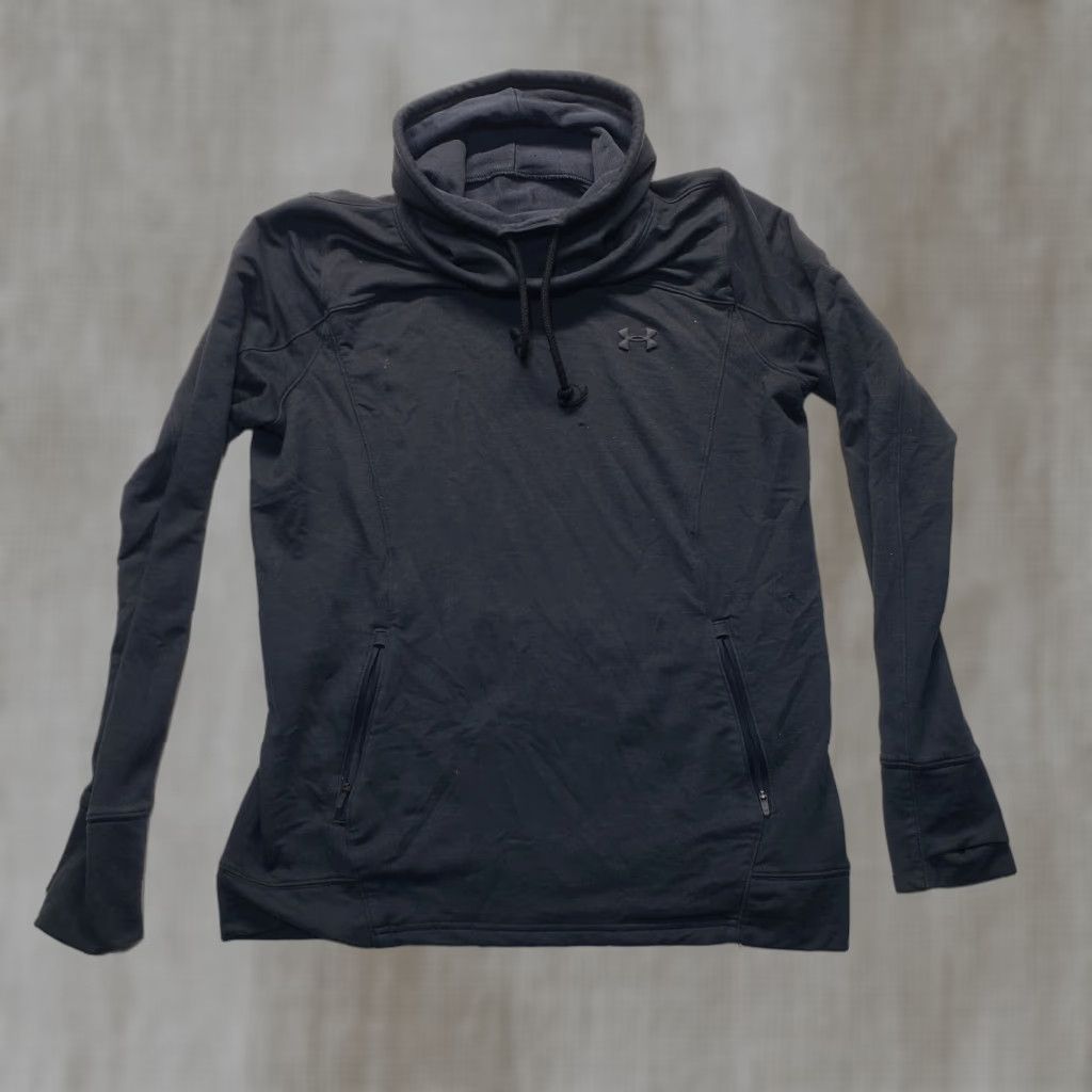 Under Armour Under Armour Sweatshirt Turtleneck Dark Gray Long Sleeve Women M Medium Pullover Regular Lightweight Fleece Solid Logo Size M / US 6-8 / IT 42-44 - 1 Thumbnail