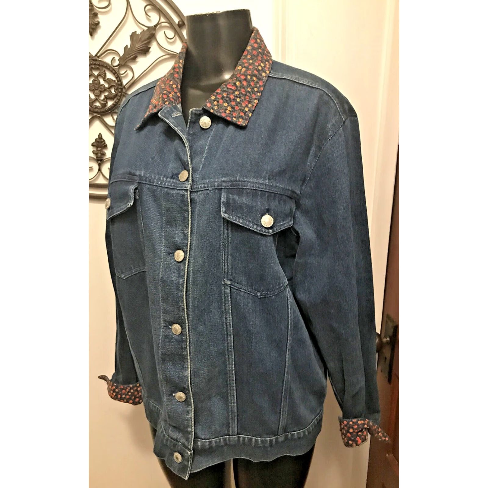 Denim & Co. Denim Patchwork Jacket 100% Cotton M Denim & Co Size M / US 6-8 / IT 42-44 - 2 Thumbnail