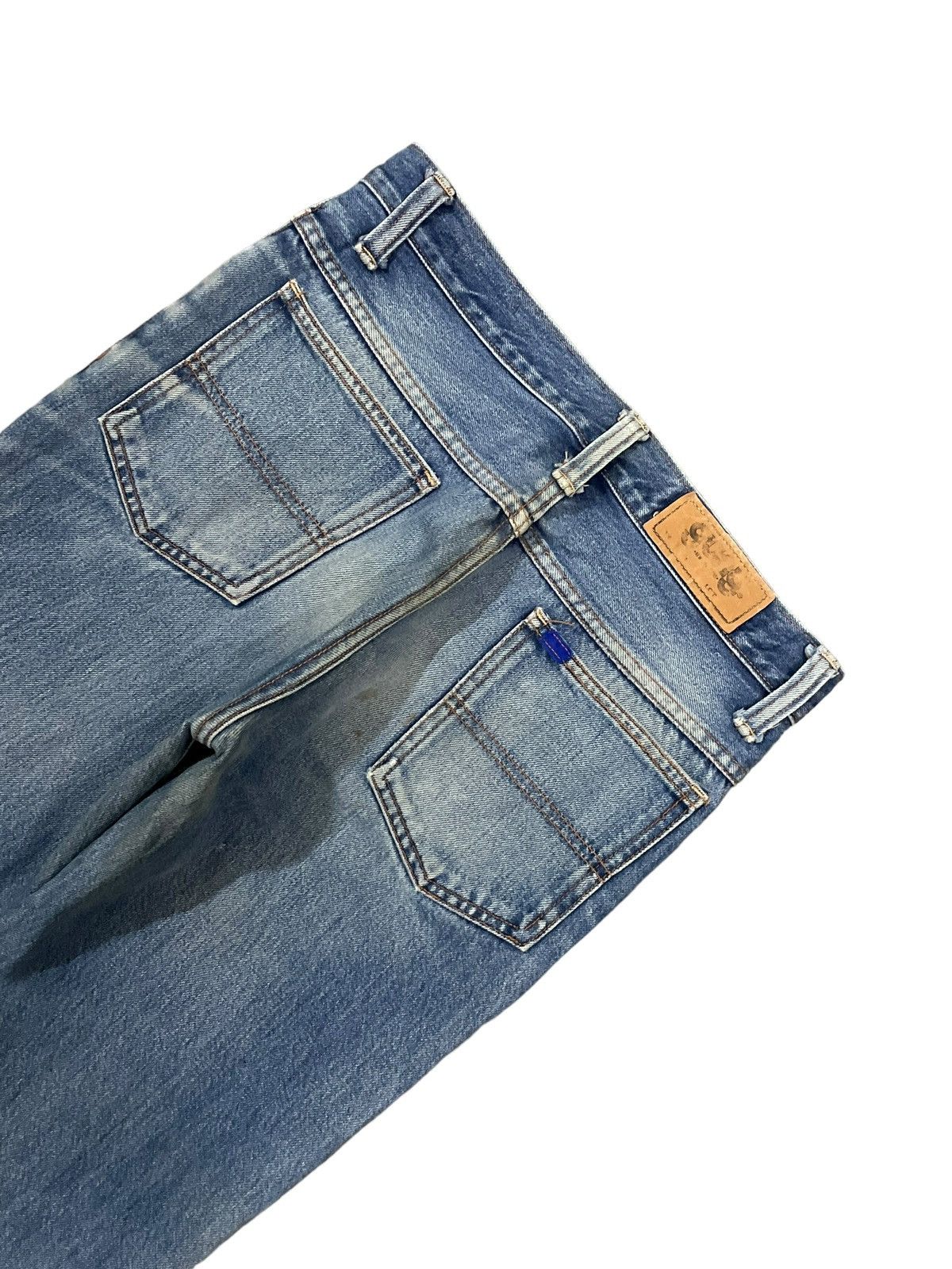 Kapital Vintage Japanese Brand Blue Wash Knee Patches Straight Jeans Size US 29 - 5 Thumbnail