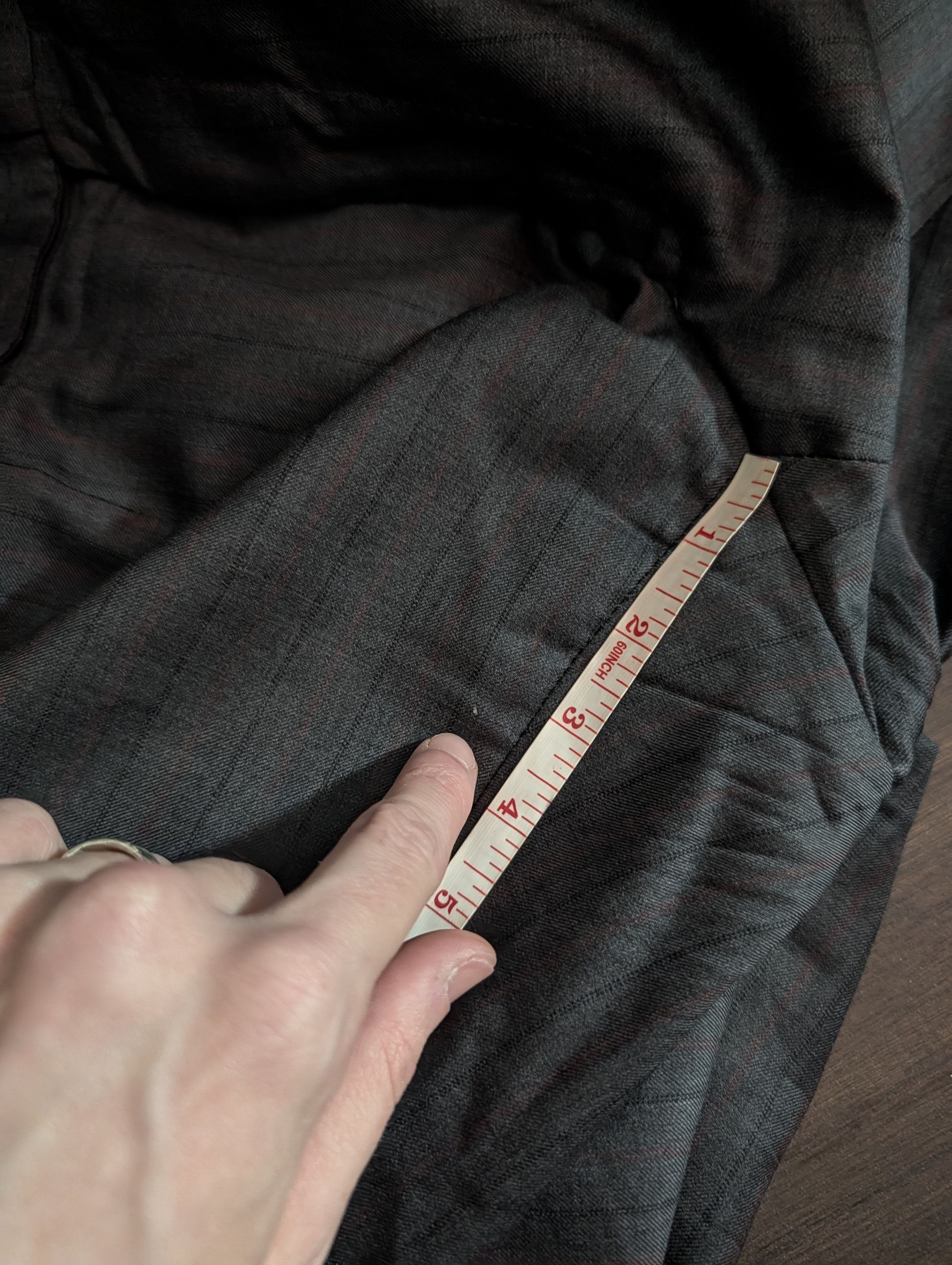 Isaia Timeless 140s wool pinstriped logo embroidery cuff pants Size US 40 / EU 56 - 19 Thumbnail