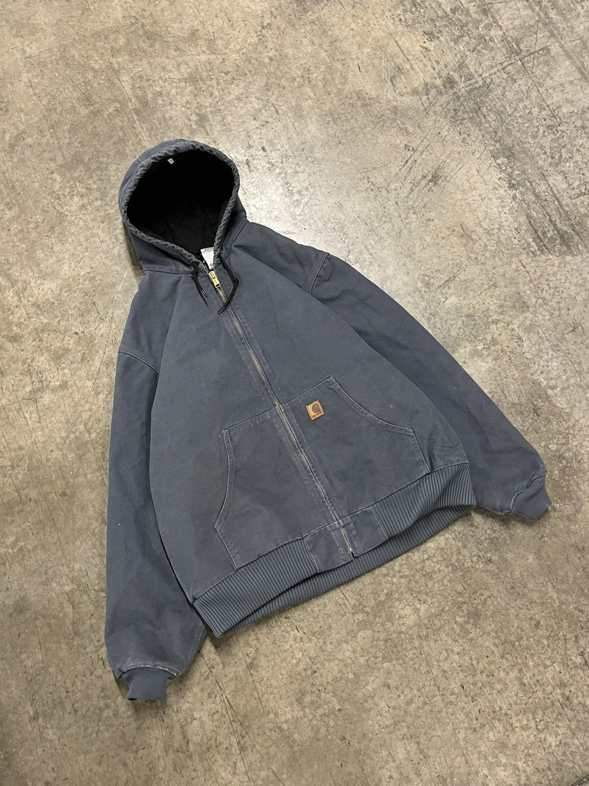 Carhartt × Vintage Carhartt vintage hooded grey/blue jacket hype rare workwear Size US XL / EU 56 / 4 - 1 Thumbnail
