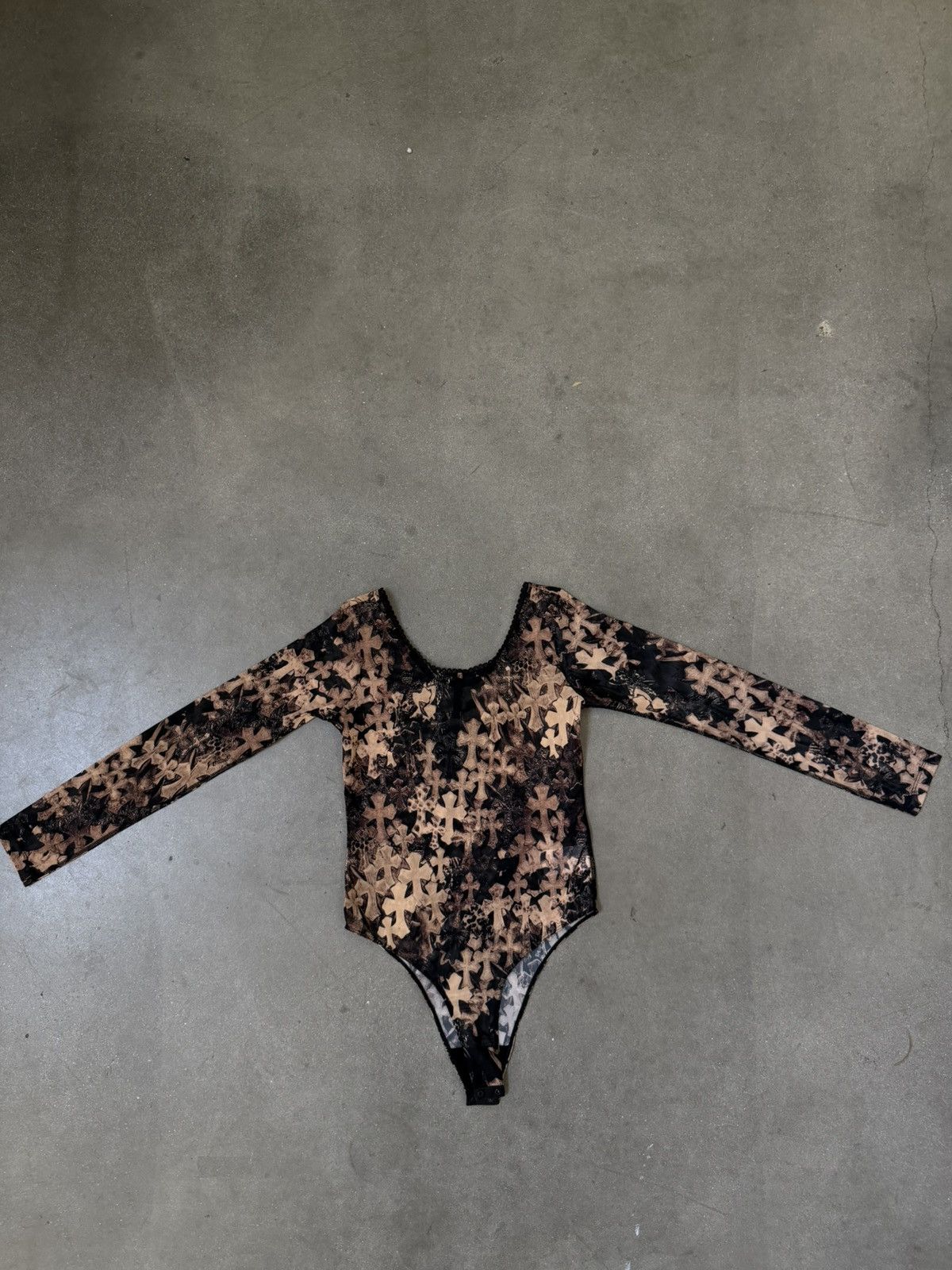 Chrome Hearts RARE!!Chrome Hearts Cross Print Mesh Body Suit Size M / US 6-8 / IT 42-44 - 2 Thumbnail