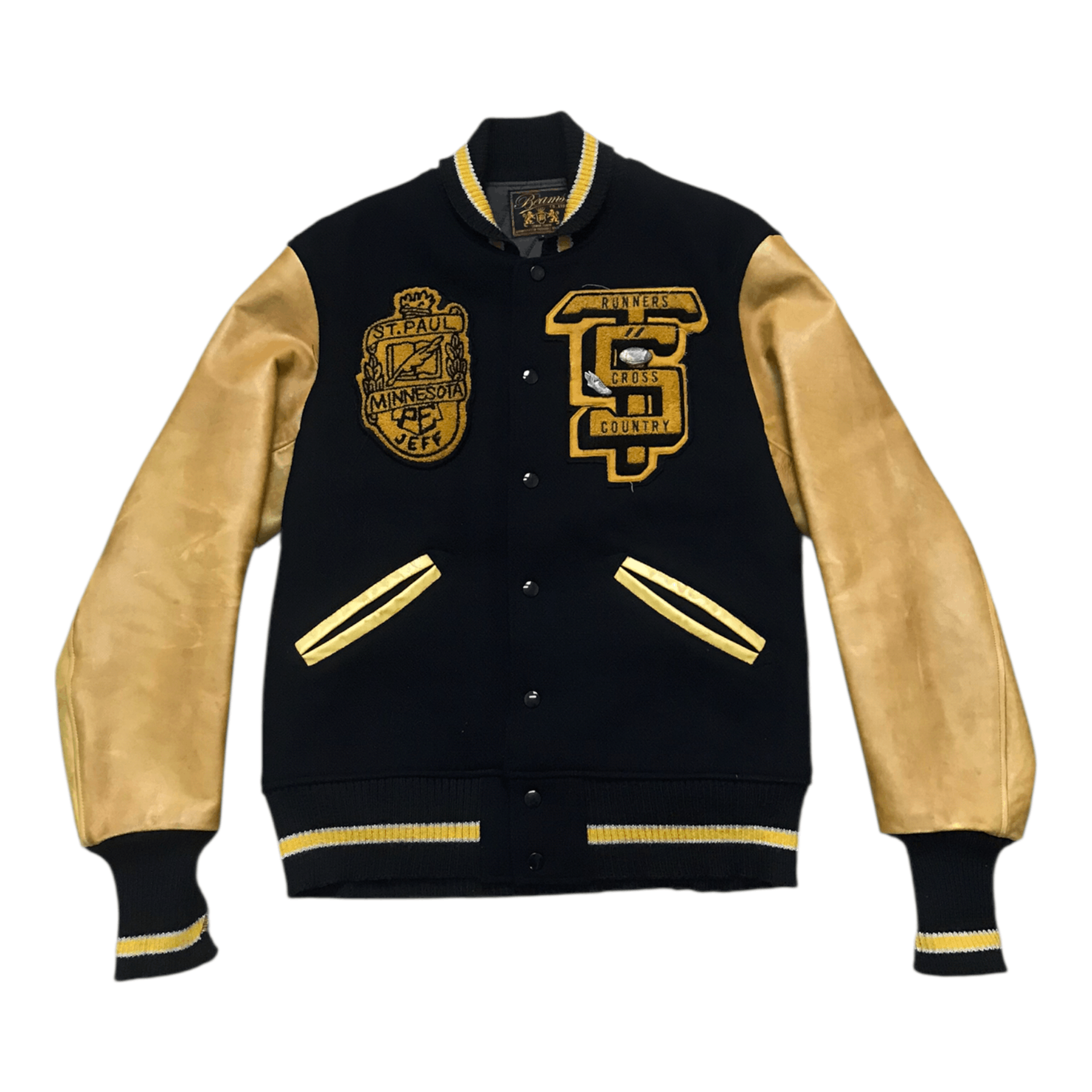 Beams Plus Beam Wool Sleeve Leather Varsity Jacket Size US M / EU 48-50 / 2 - 3 Thumbnail