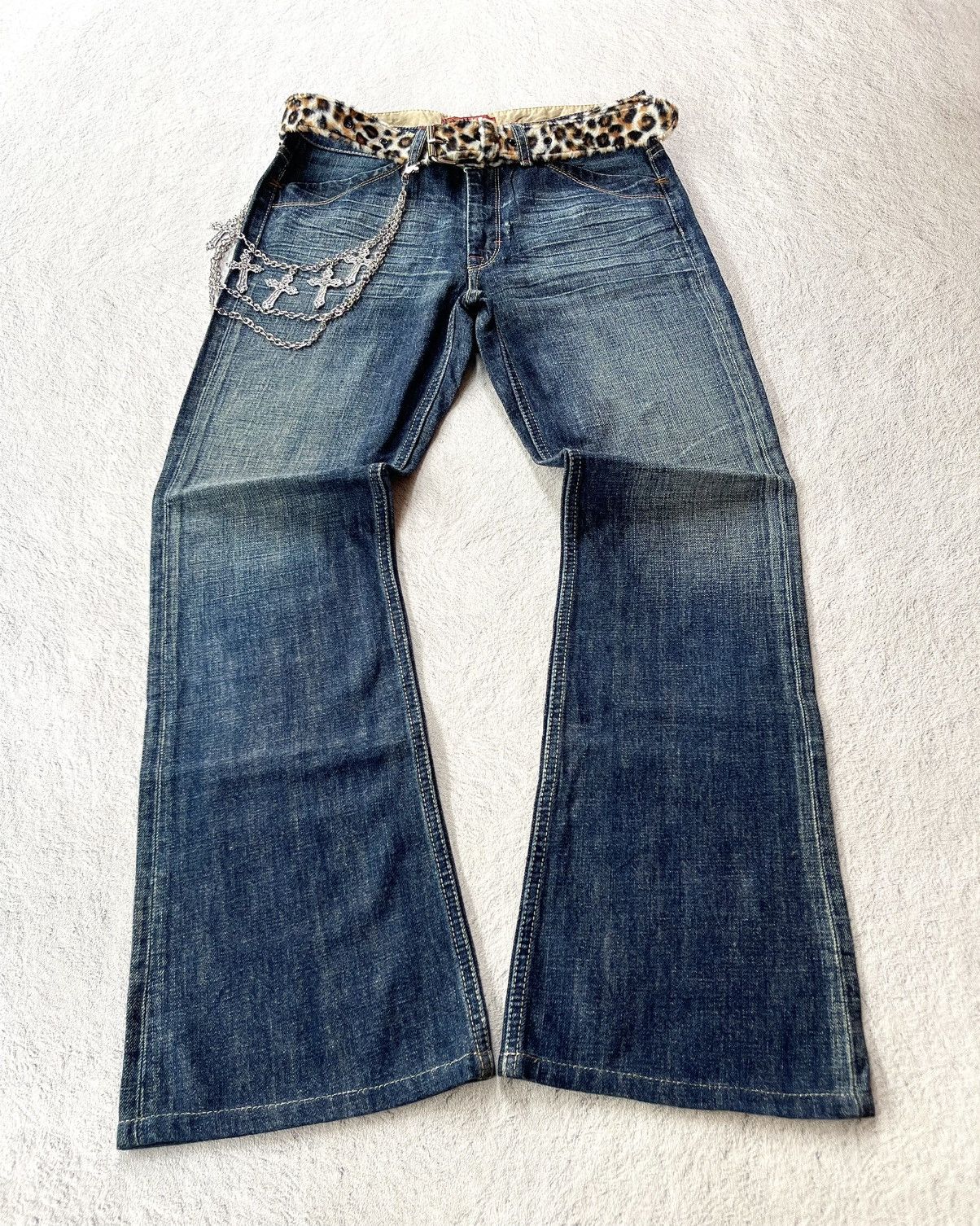 Japanese Brand Sweet Camel Buckle Back Flare Jean Size US 30 / EU 46 - 1 Thumbnail