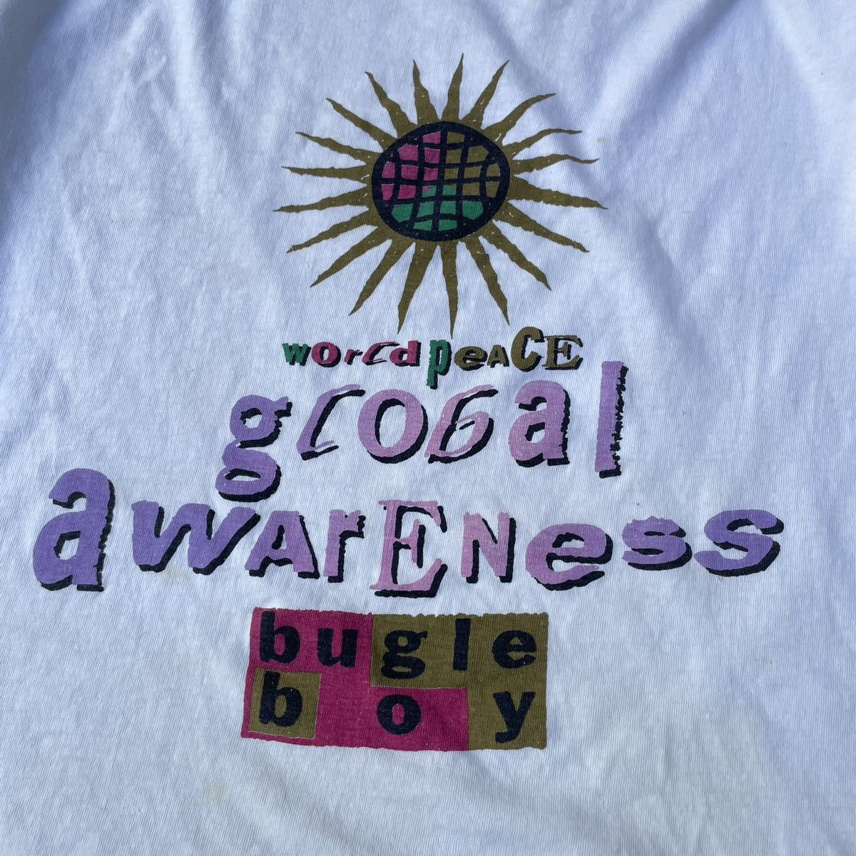 Bugle Boy Vintage Bugle Boy World Peace Global Awareness Tee XL Size US XL / EU 56 / 4 - 3 Thumbnail