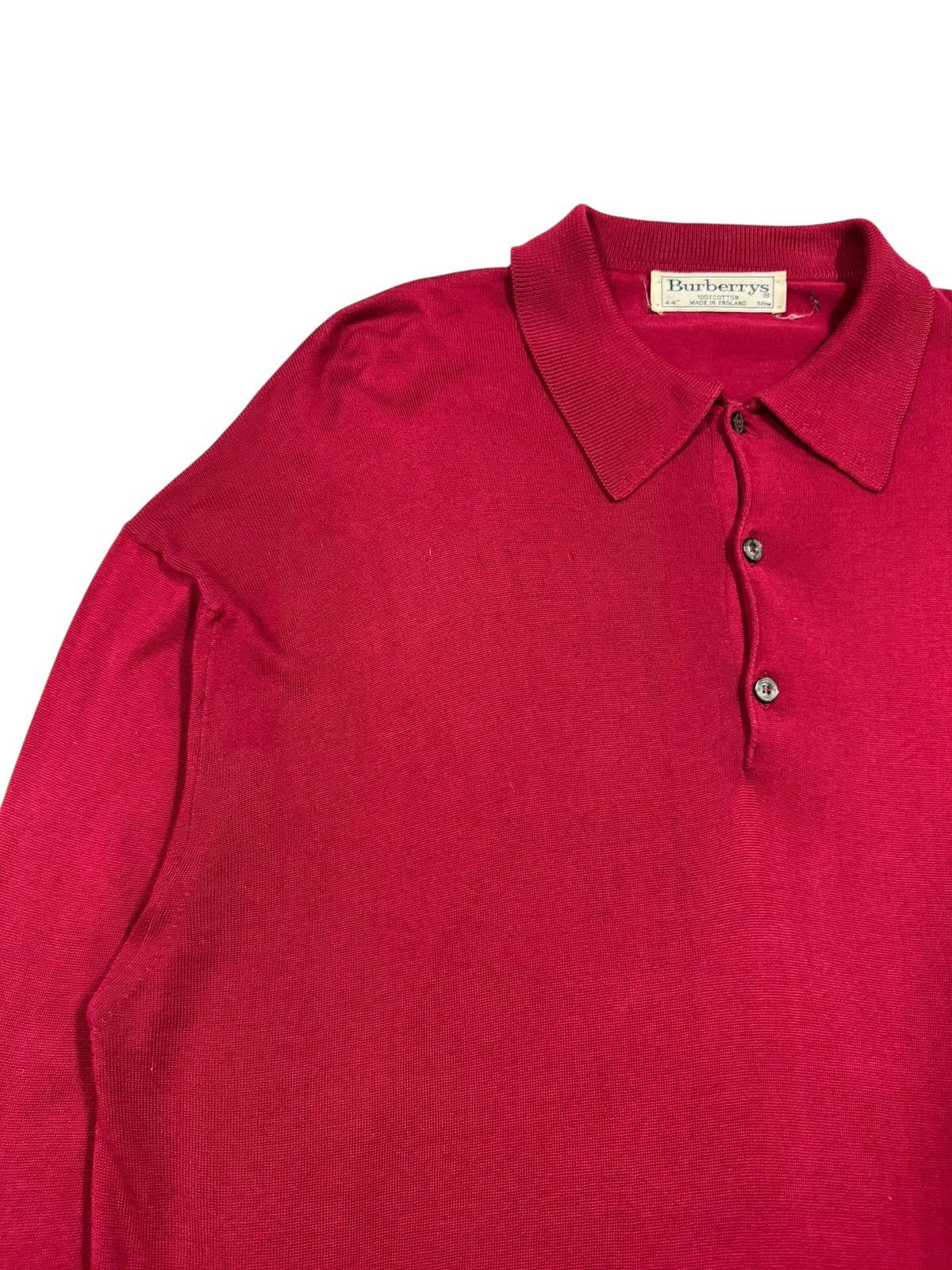 Burberry × Vintage Vtg🎈Burberrys Polo Shirt Jumper Oversized Made In England Size US S / EU 44-46 / 1 - 6 Thumbnail