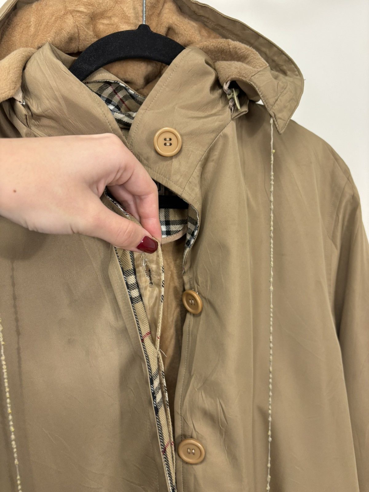 Burberry Vintage Burberry Nova Check Classic Belted Hooded Coat Size US L / EU 52-54 / 3 - 16 Thumbnail