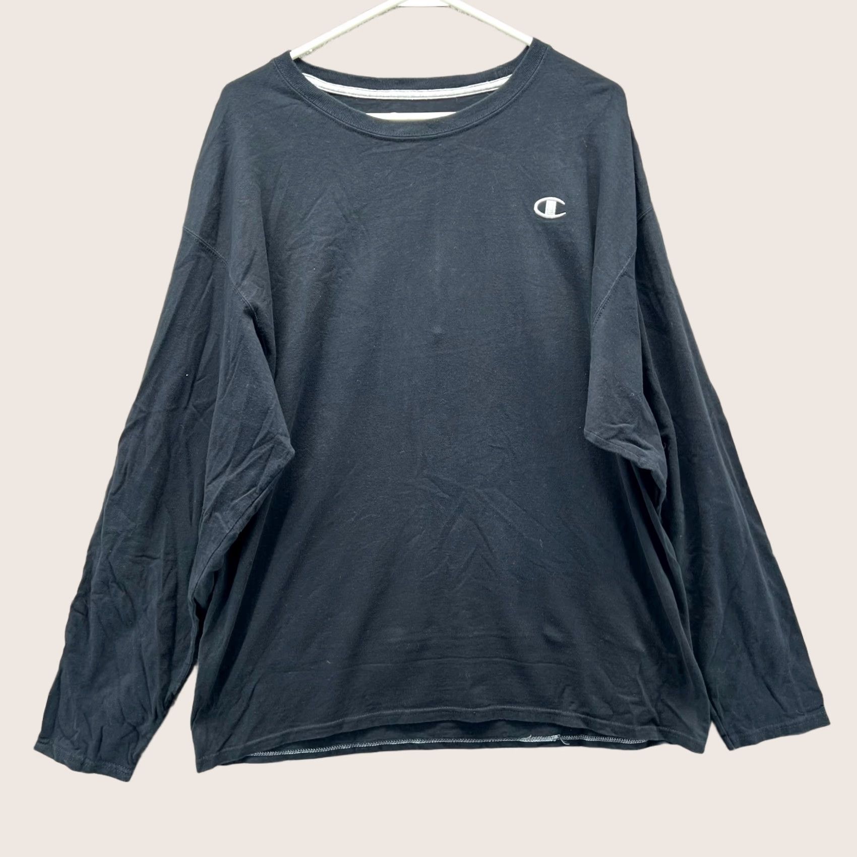Champion VINTAGE Champion Shirt Mens XL Black Crewneck Pullover Fleece Logo All Seasons 90s Reg Size US XL / EU 56 / 4 - 1 Thumbnail