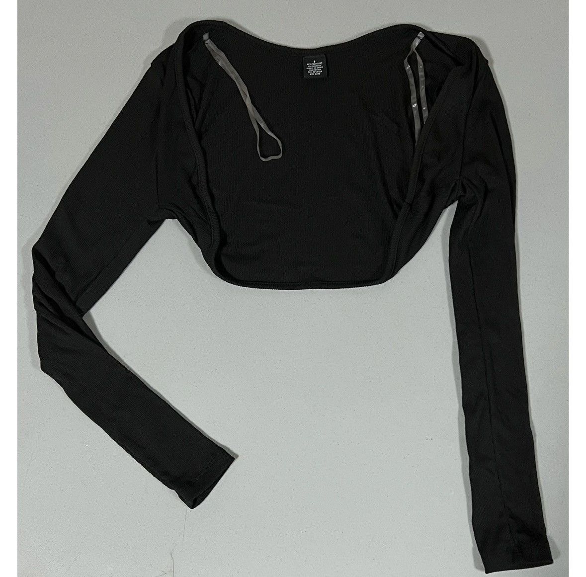 Japanese Brand Black Solid Long Sleeve Shrug Cardigan Shirt Top Size S 🖤 Size S / US 4 / IT 40 - 2 Thumbnail