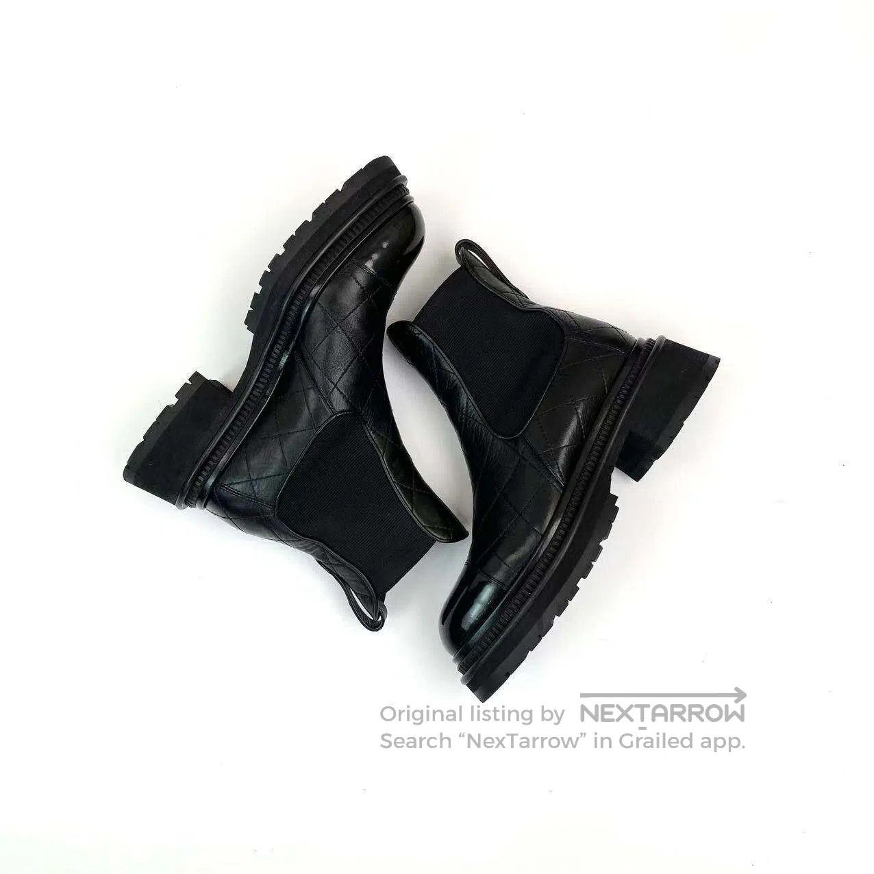 Chanel Chanel 23A black patchwork diamond plaid booties| Size US 6 / IT 36 - 3 Thumbnail