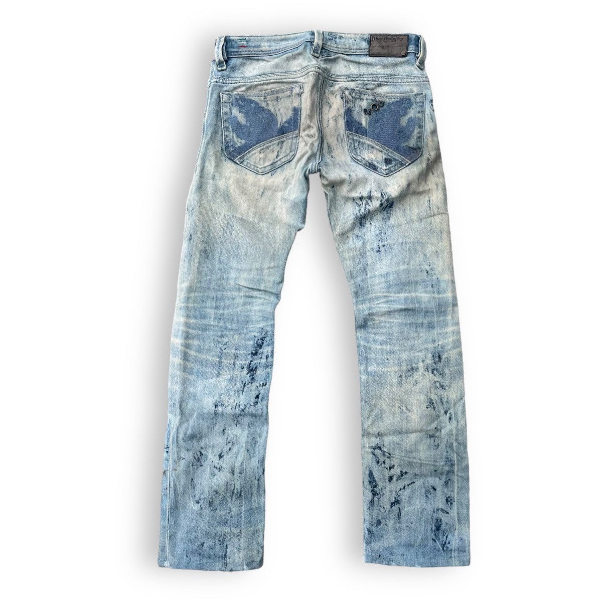 Diesel DIESEL COW LEATHER ACID WASH DISTRESSED DENIM PANTS Size US 30 / EU 46 - 2 Thumbnail