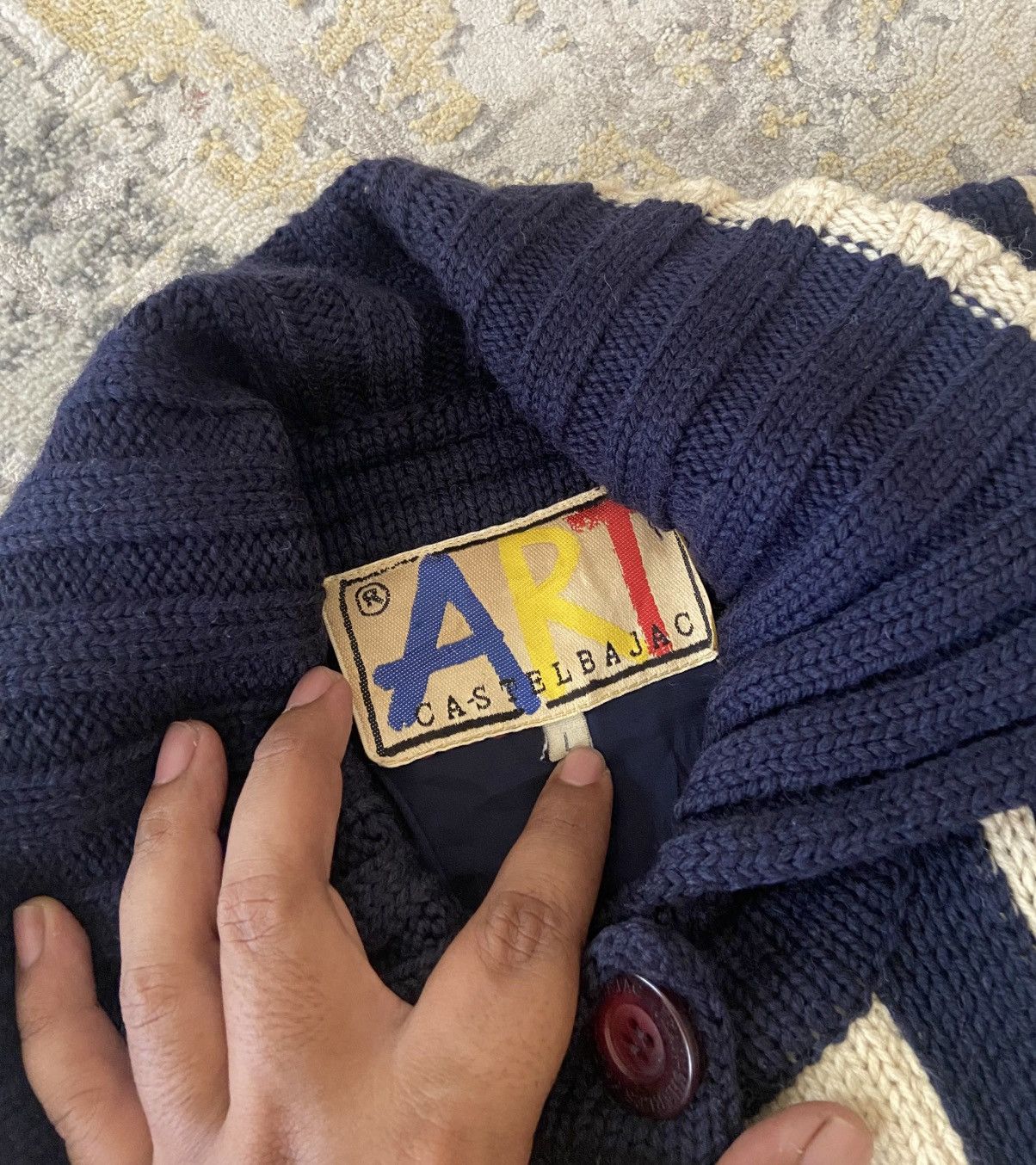 Jean Charles De Castelbajac VINTAGE JEAN CHARLES DE CASTEL BAJAC ART CABLE KNIT JACKET Size US L / EU 52-54 / 3 - 18 Thumbnail