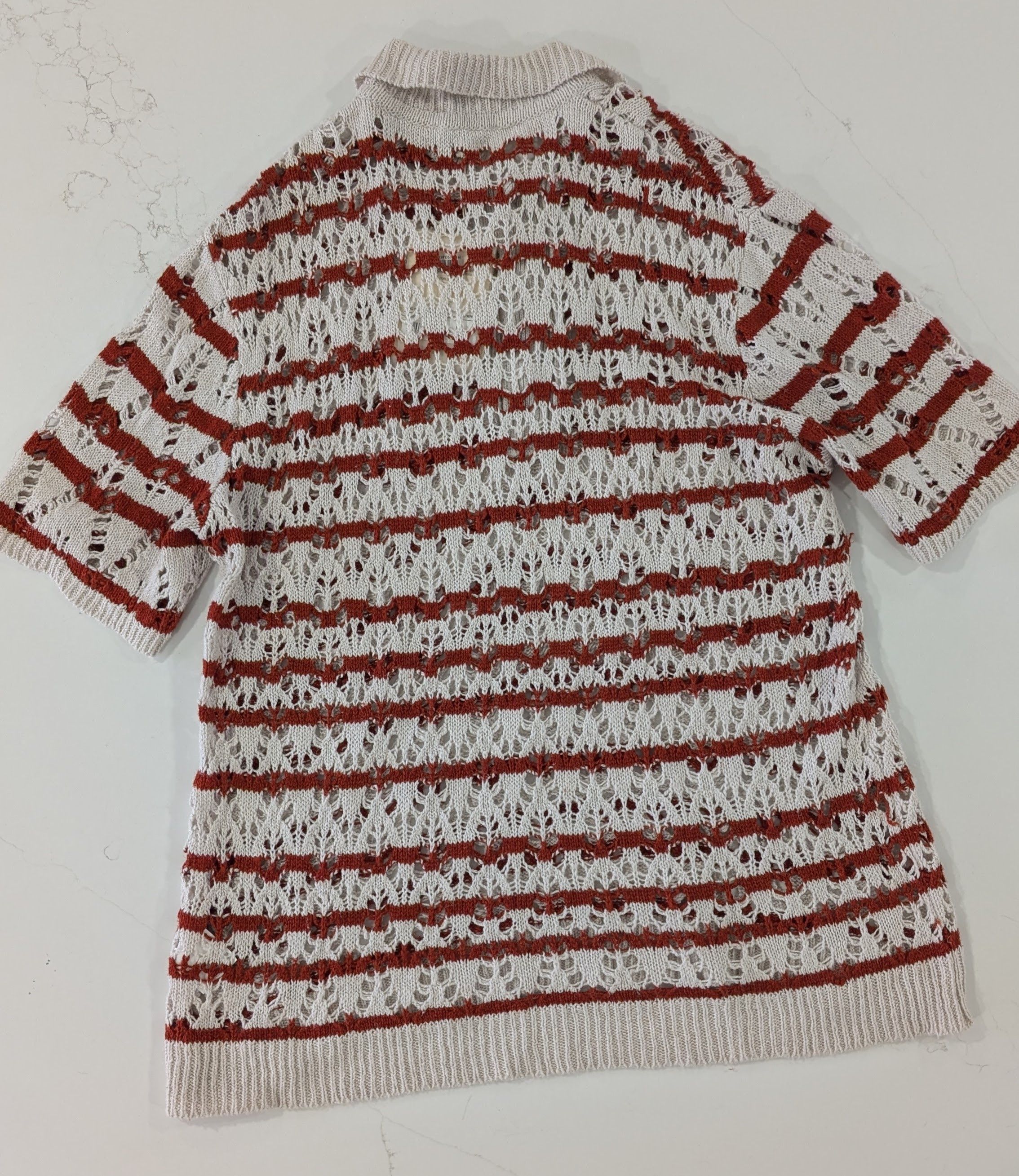 Our Legacy OUR LEGACY Big Piquet Polo Zig Zag Stripe Hemp Lyocell 52 Size US L / EU 52-54 / 3 - 4 Thumbnail