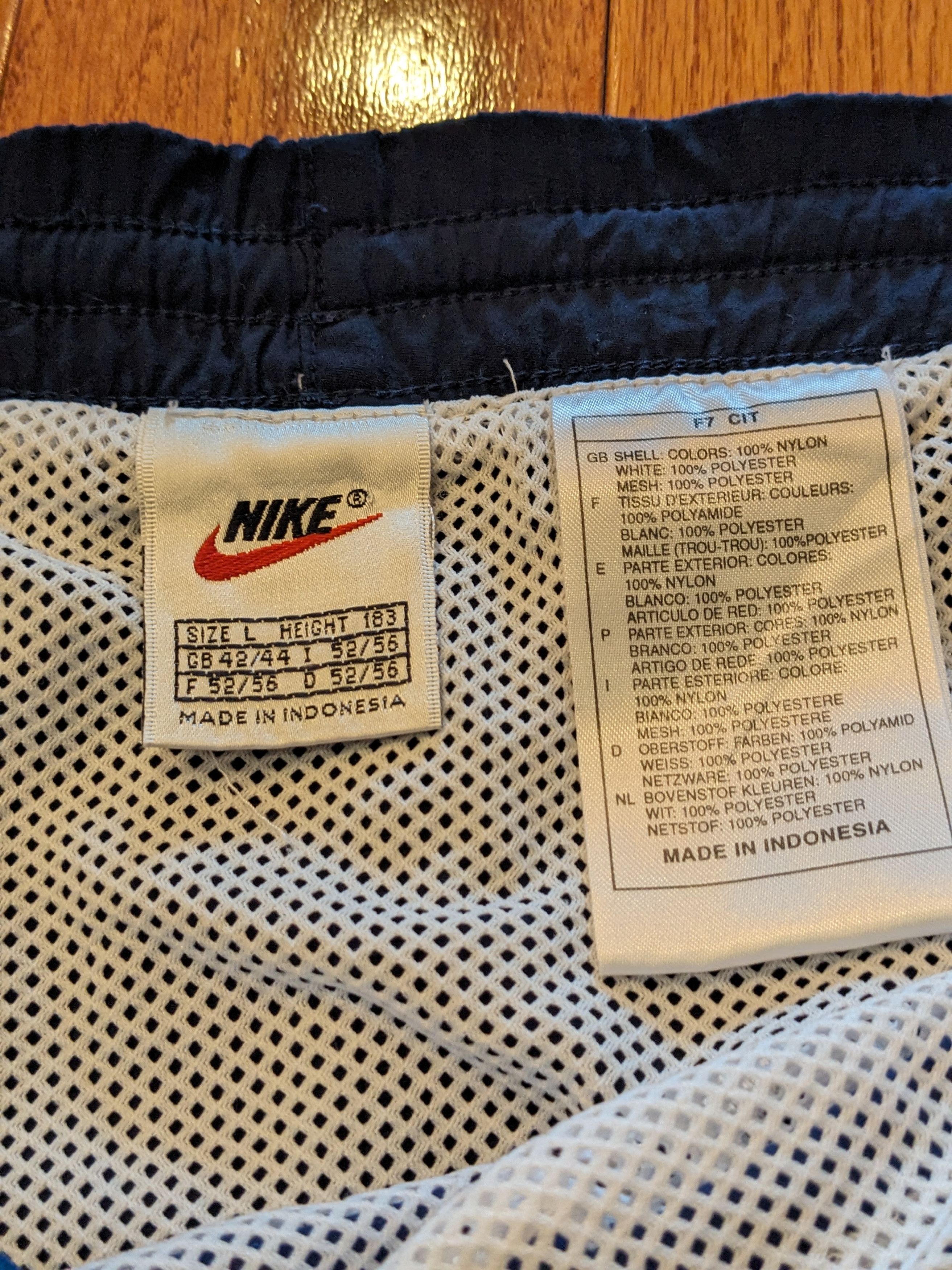 Nike Vintage 90s Nike Big Swoosh Blue Large Shorts Size US 40 / EU 56 - 3 Thumbnail