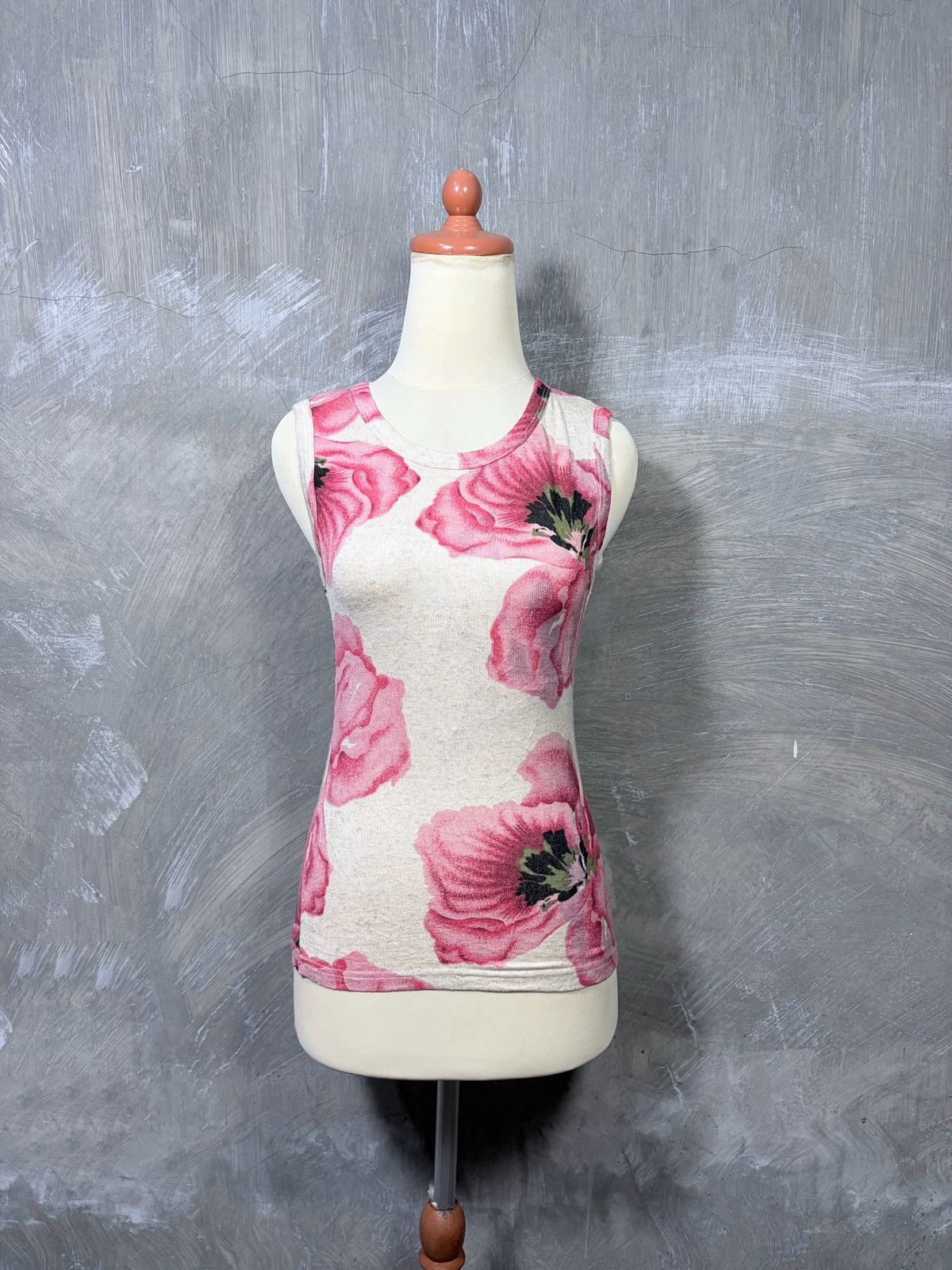 Japanese Brand Y2K Clef De Sol Women Rose Pattern Tanktop Size S / US 4 / IT 40 - 1 Thumbnail