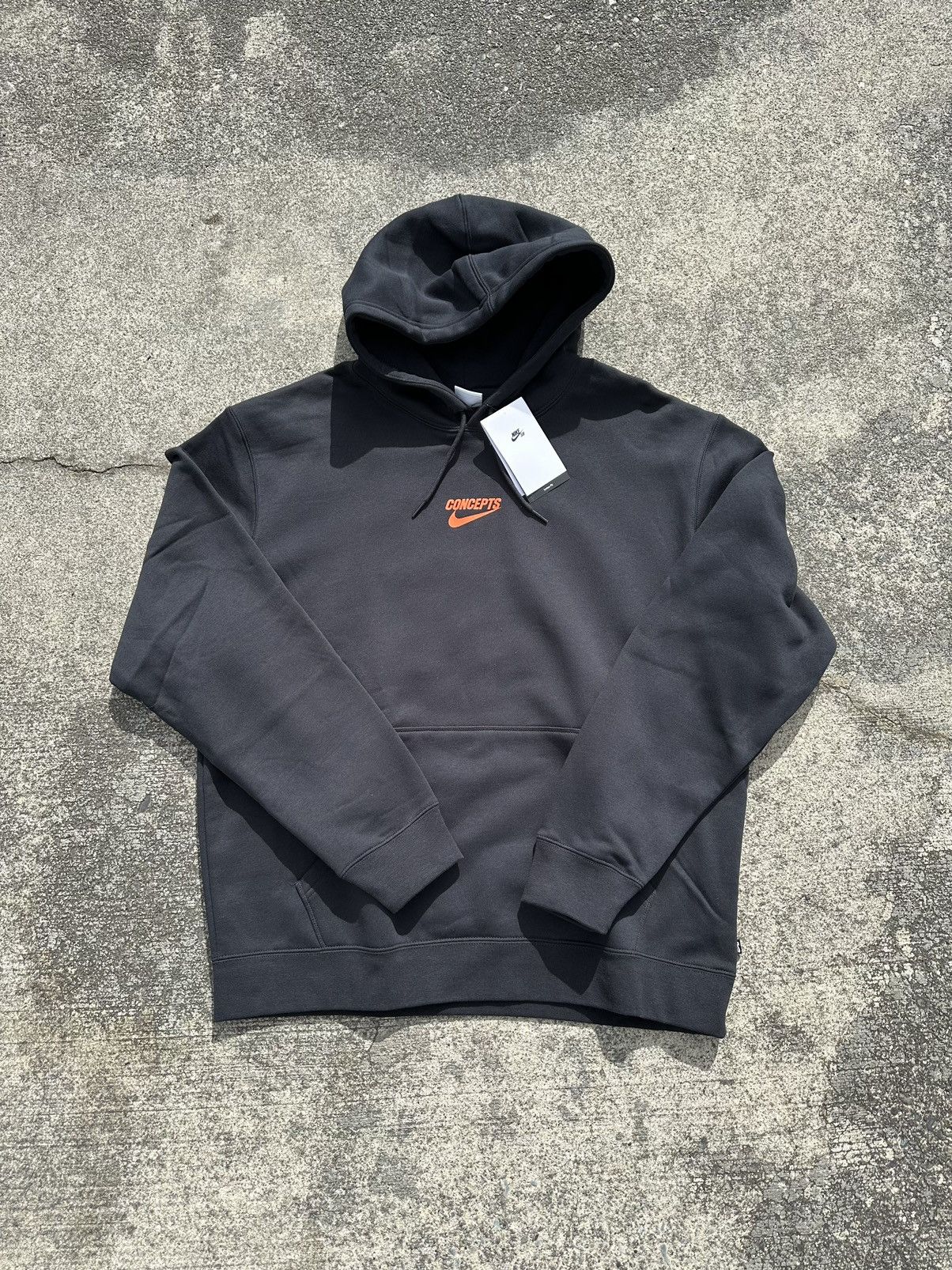 image of Concepts Pullover Hoodie Black Orange Lobster Logo, Men's (Size Large)