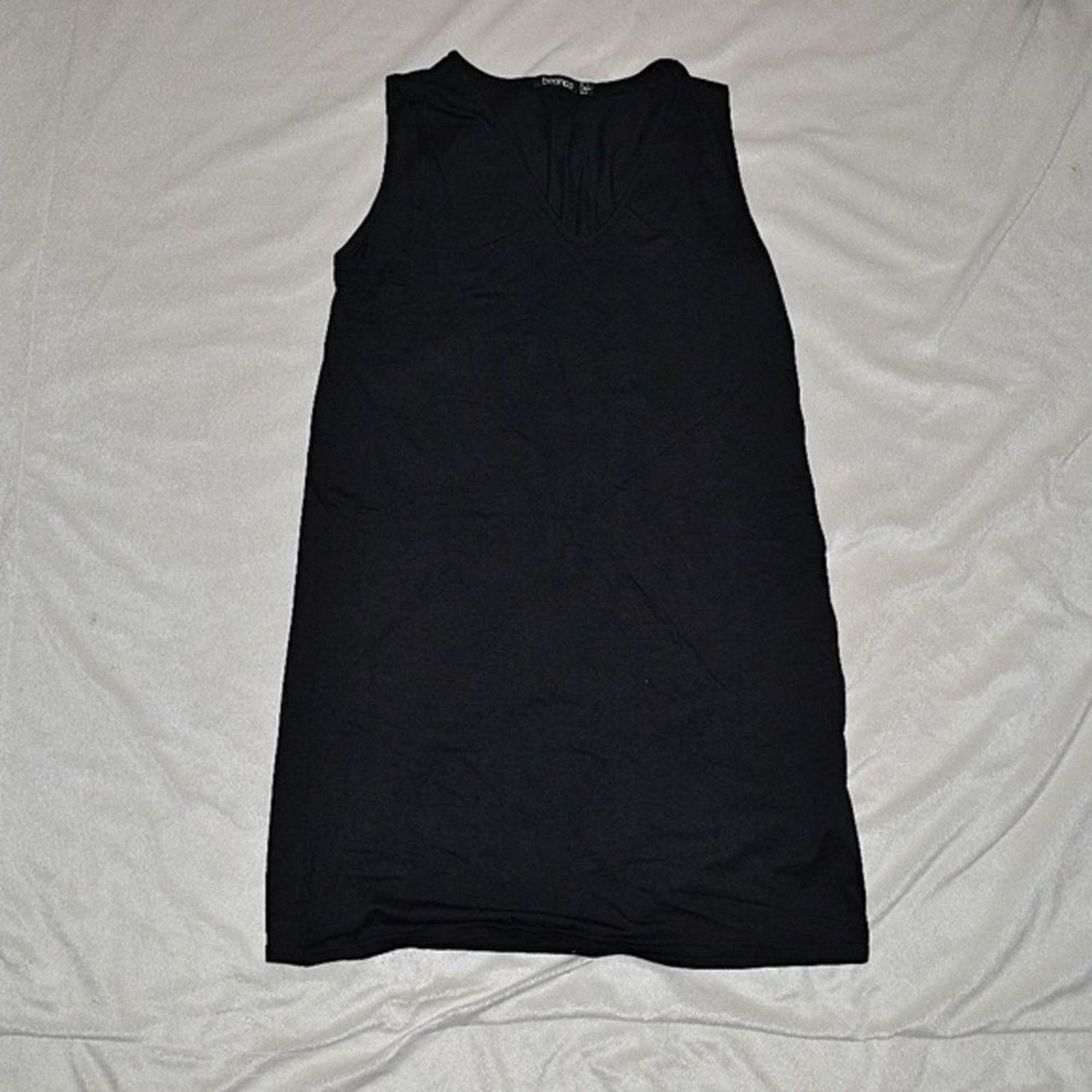 Boohoo Boohoo Black V-Neck Tank Top Swing Dress | Sz 8 Size M / US 6-8 / IT 42-44 - 2 Thumbnail