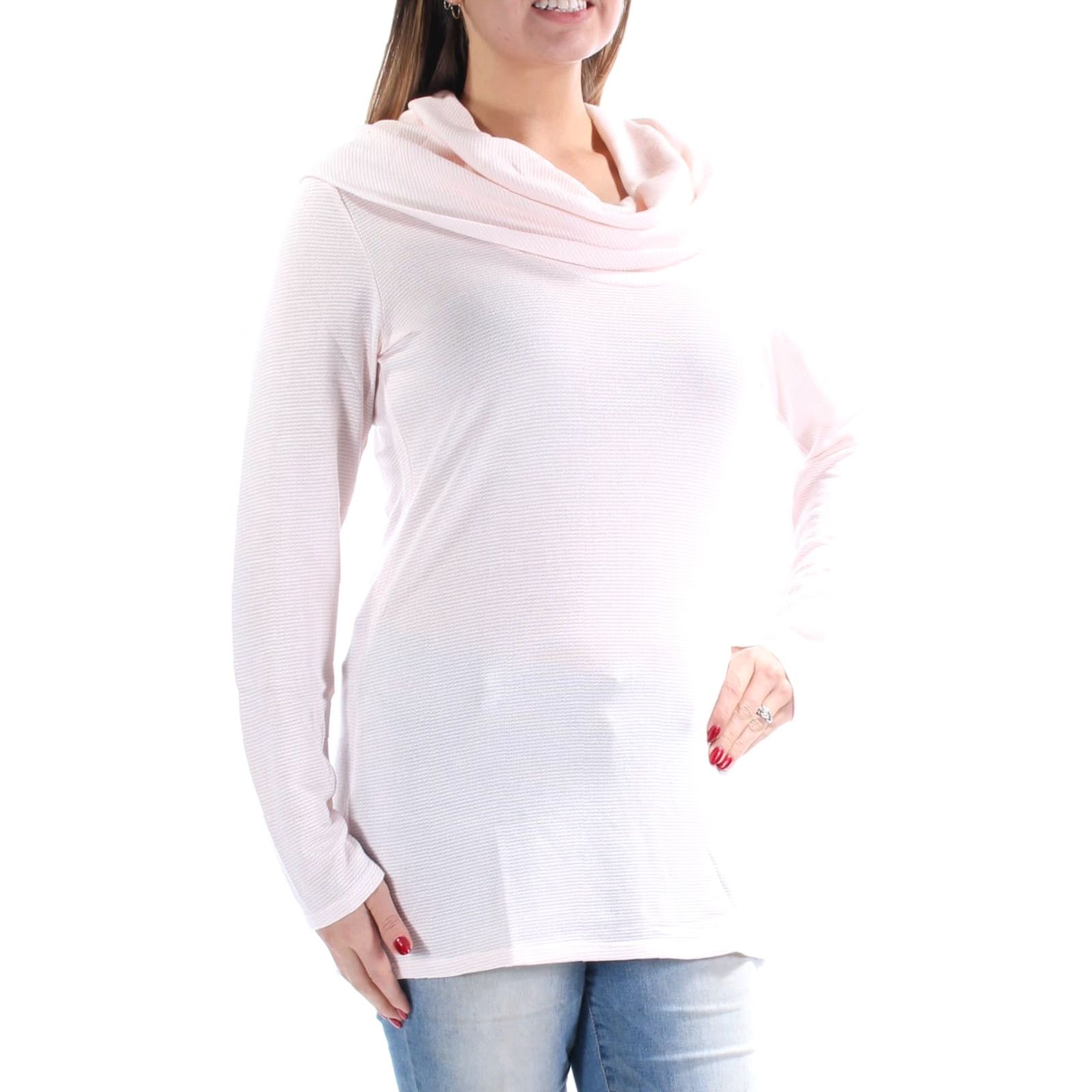 Vintage Maison Jules Cowl Neck Top Womens Size M Pearl Pink Blush NWT Size M / US 6-8 / IT 42-44 - 2 Thumbnail