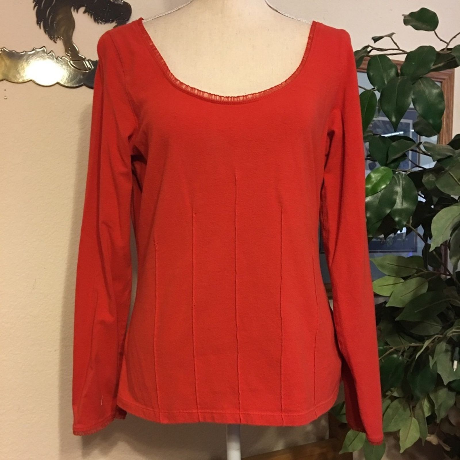 Other Metro Style tomato red long sleeve ribbon top M Size M / US 6-8 / IT 42-44 - 1 Thumbnail
