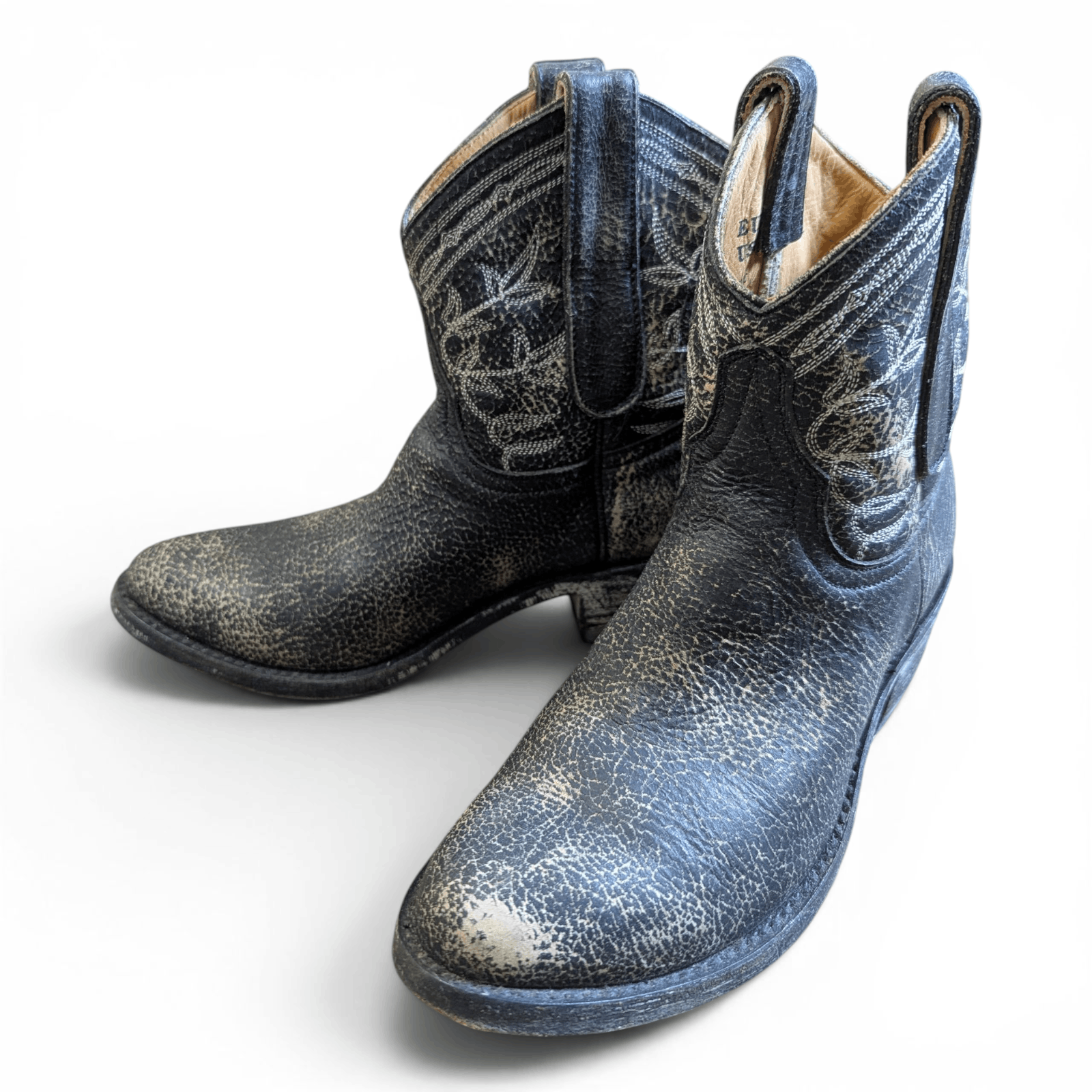 Old Gringo Mexicana x Old Gringo Western Ankle Boots Distressed Print Size US 5.5 / IT 35.5 - 13 Thumbnail