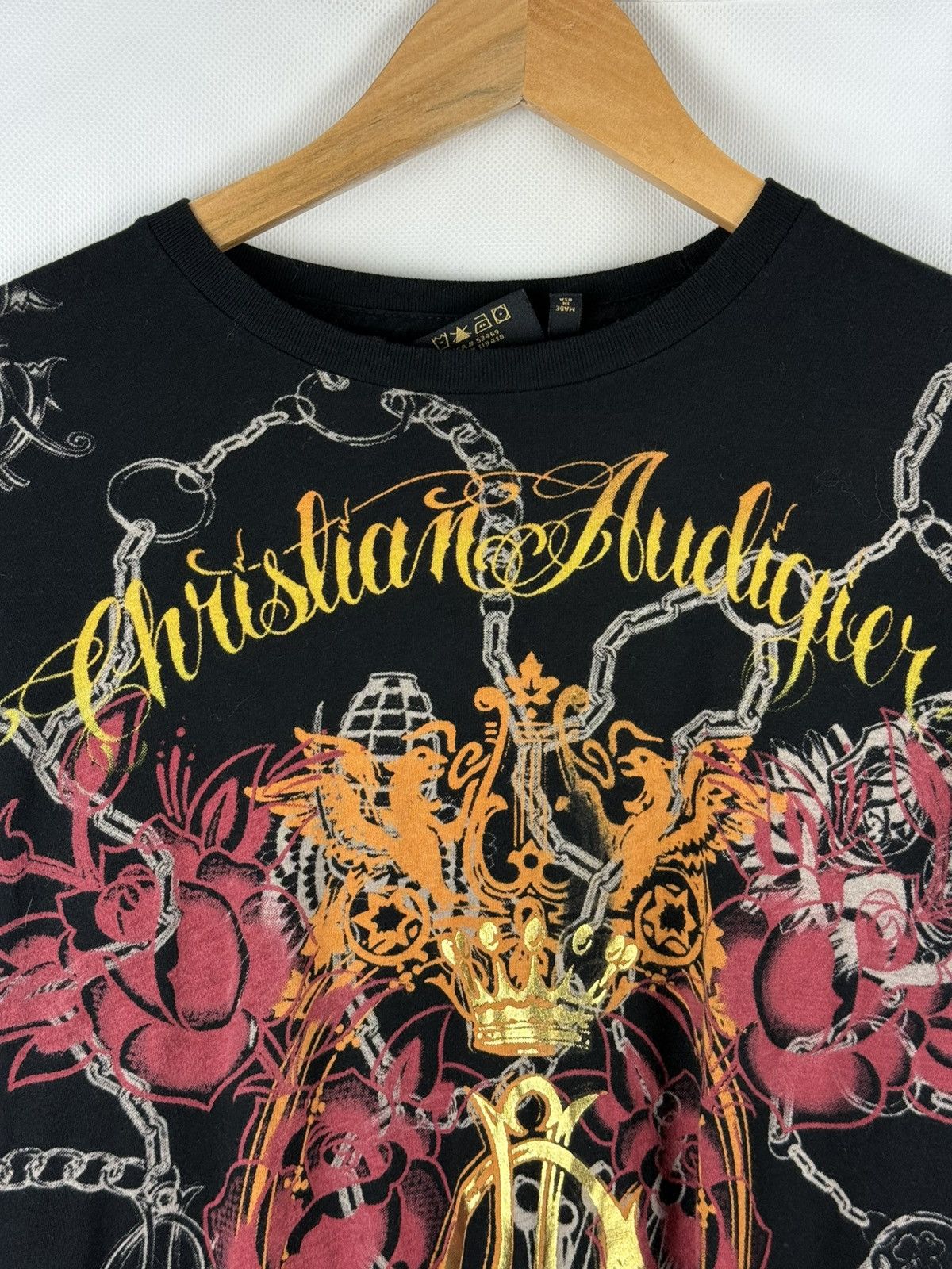 Christian Audigier Christian Audigier Y2K Overprinted Long Sleeve T Shirt Size L / US 10 / IT 46 - 8 Thumbnail