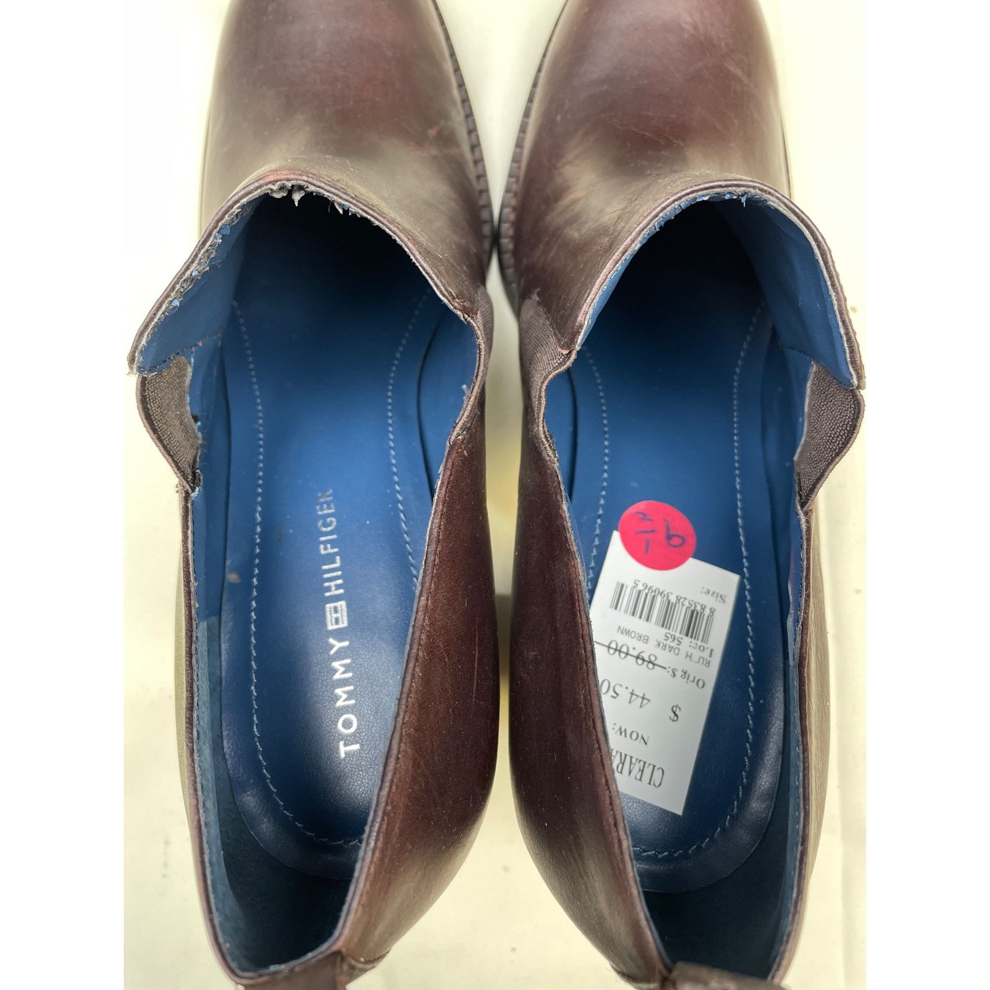 Tommy Hilfiger Tommy Hilfiger Women's Brown Leather Slip on Shoes/Heels 3.5 Size US 9.5 / IT 39.5 - 5 Thumbnail