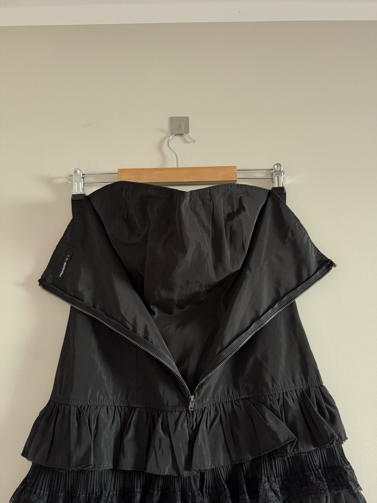 Vintage Black Corset Mini Dress Size L / US 10 / IT 46 - 7 Thumbnail