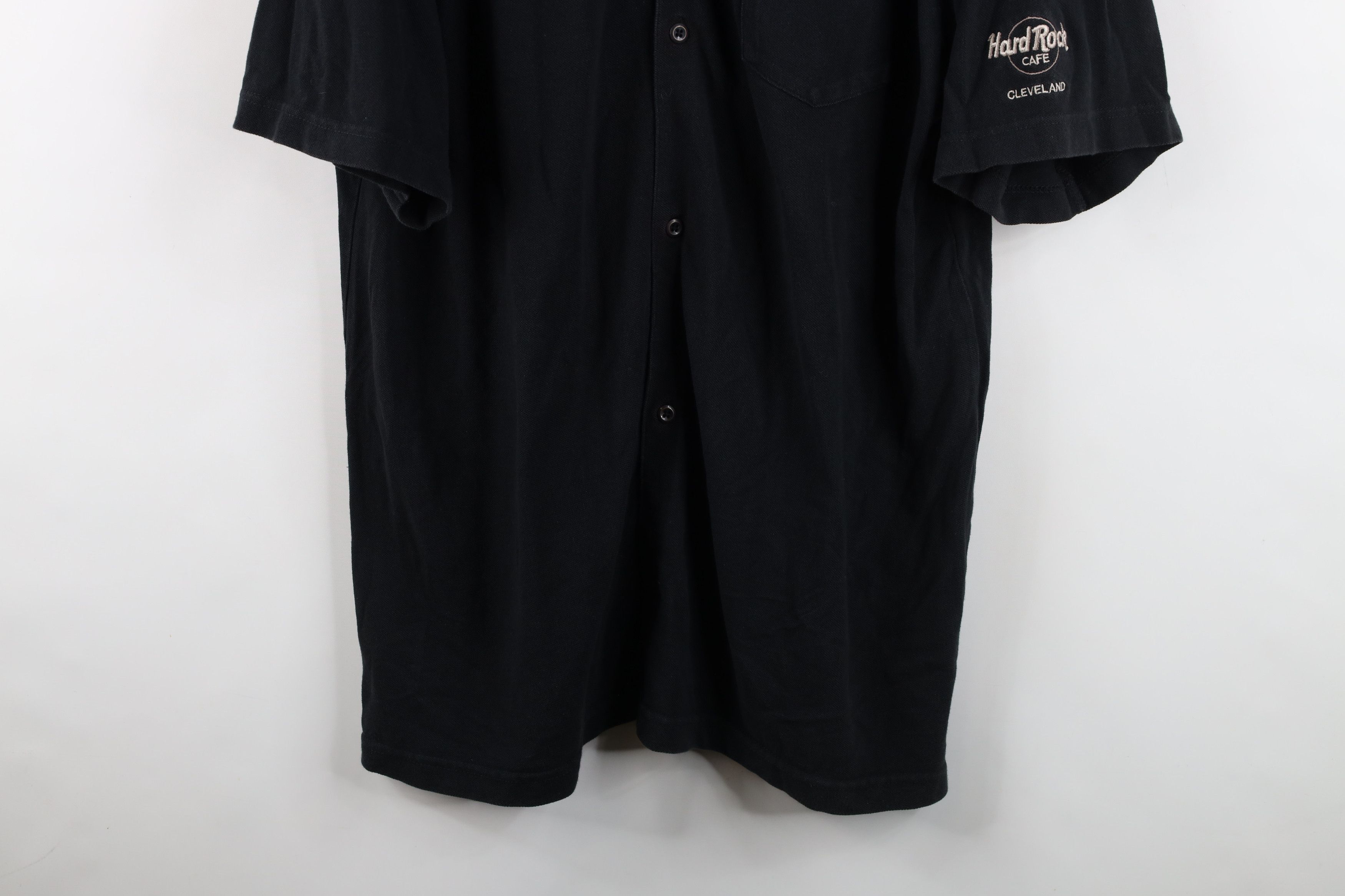 Hard Rock Cafe Vintage 90s Hard Rock Cafe Cleveland Button Shirt Black Size US XL / EU 56 / 4 - 3 Thumbnail