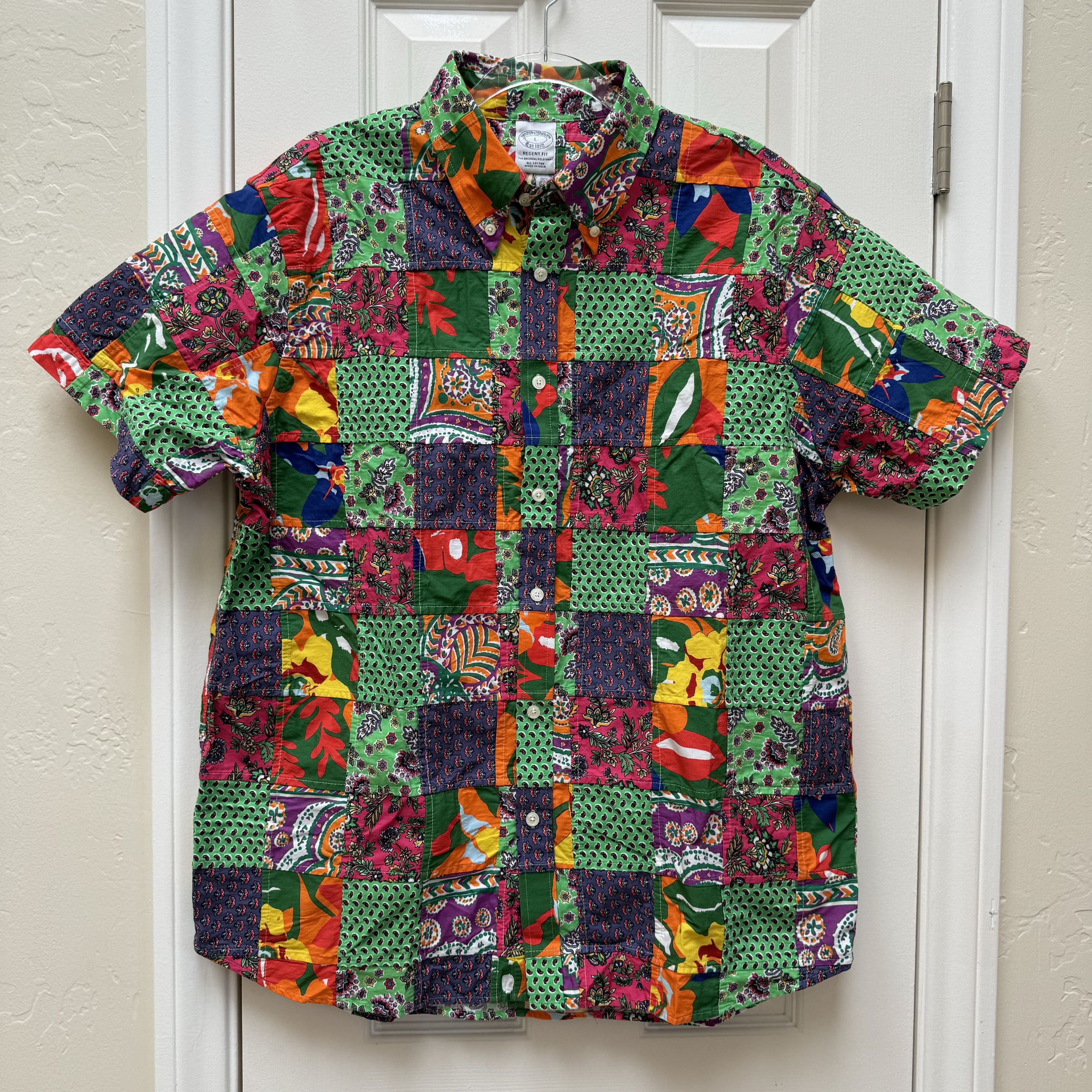 Brooks Brothers NWT Brooks Brothers Patchwork Floral Shirt Bright Tropical Size US L / EU 52-54 / 3 - 2 Thumbnail
