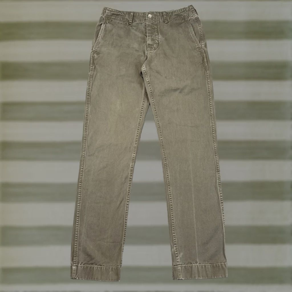 Buck Mason Officer Pant Chino Button Fly Olive Green Men's 28, Men's